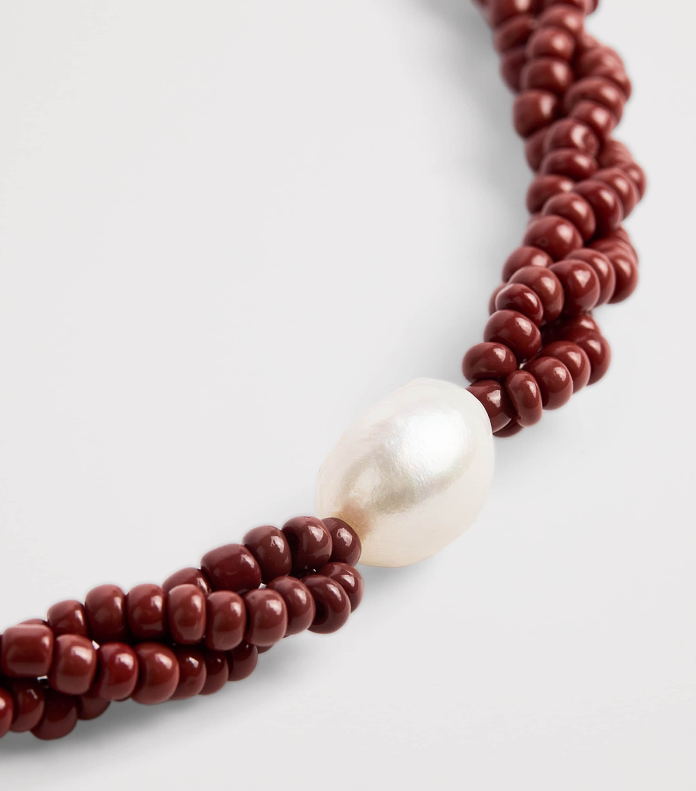 Gold-Plated Beaded Rodeo Bracelet DEEP BURGUNDY Image 5