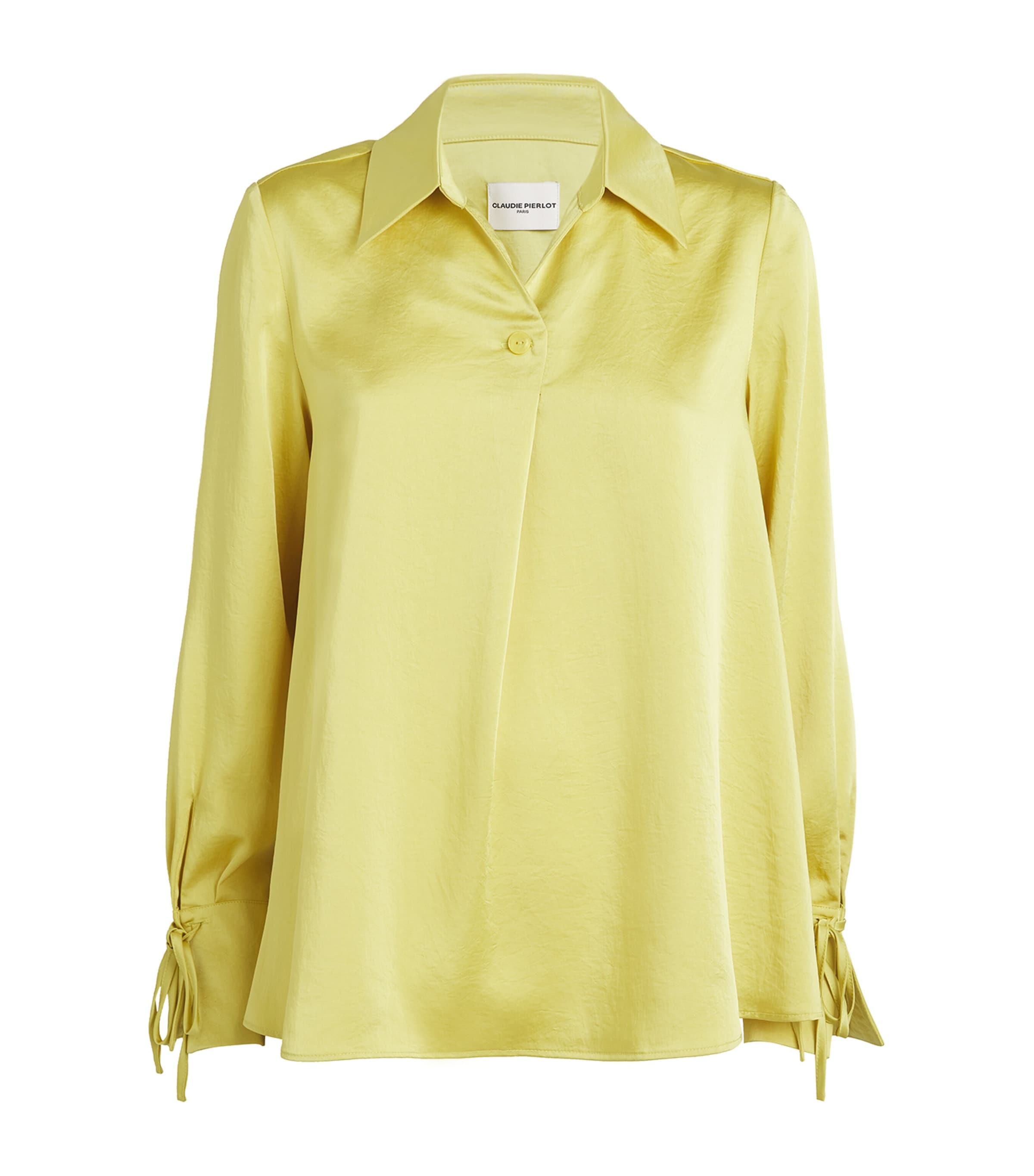 Claudie Pierlot Satin Blouse In Yellow