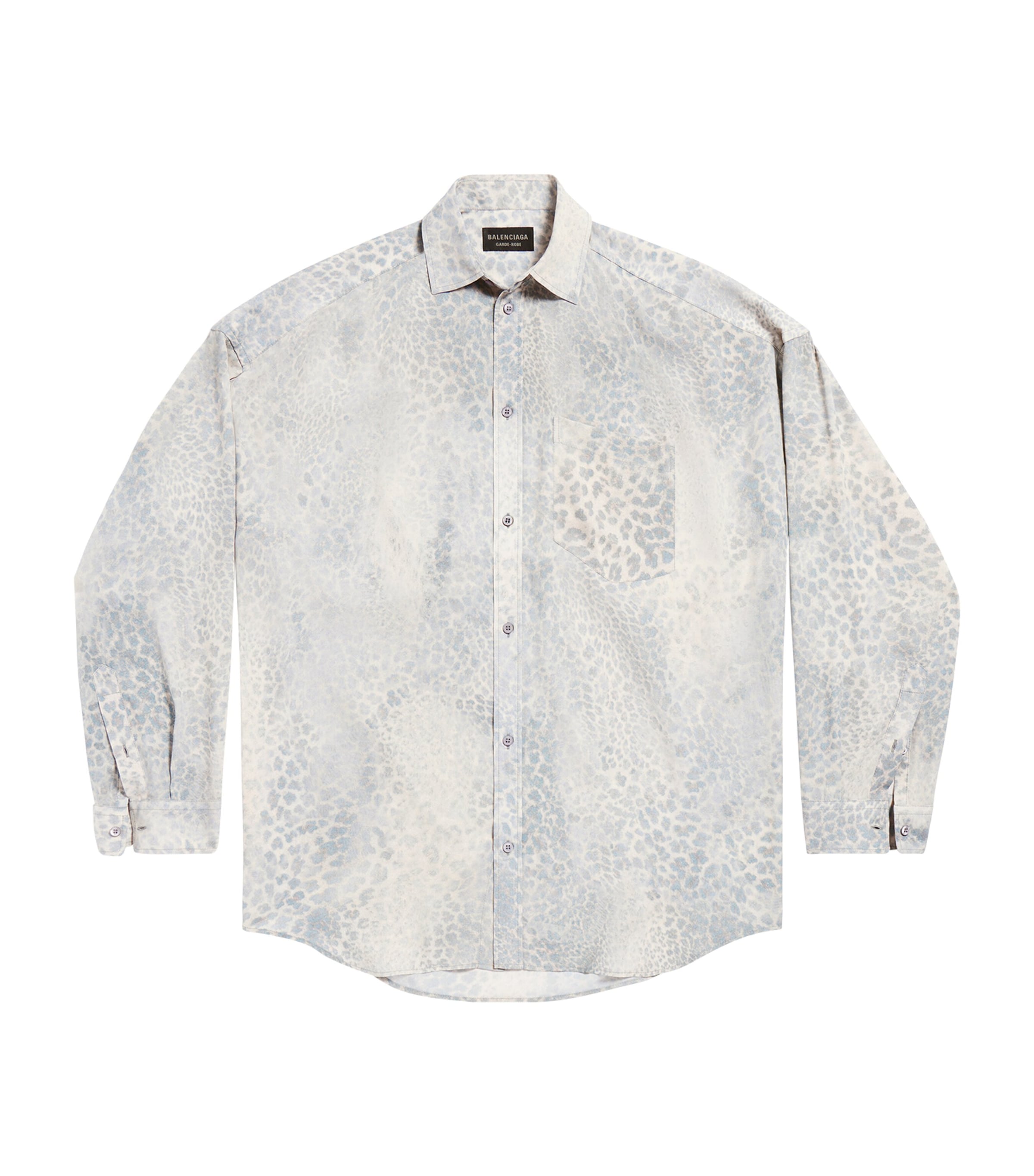 Balenciaga Cocoon Leopard Print Shirt In Beige