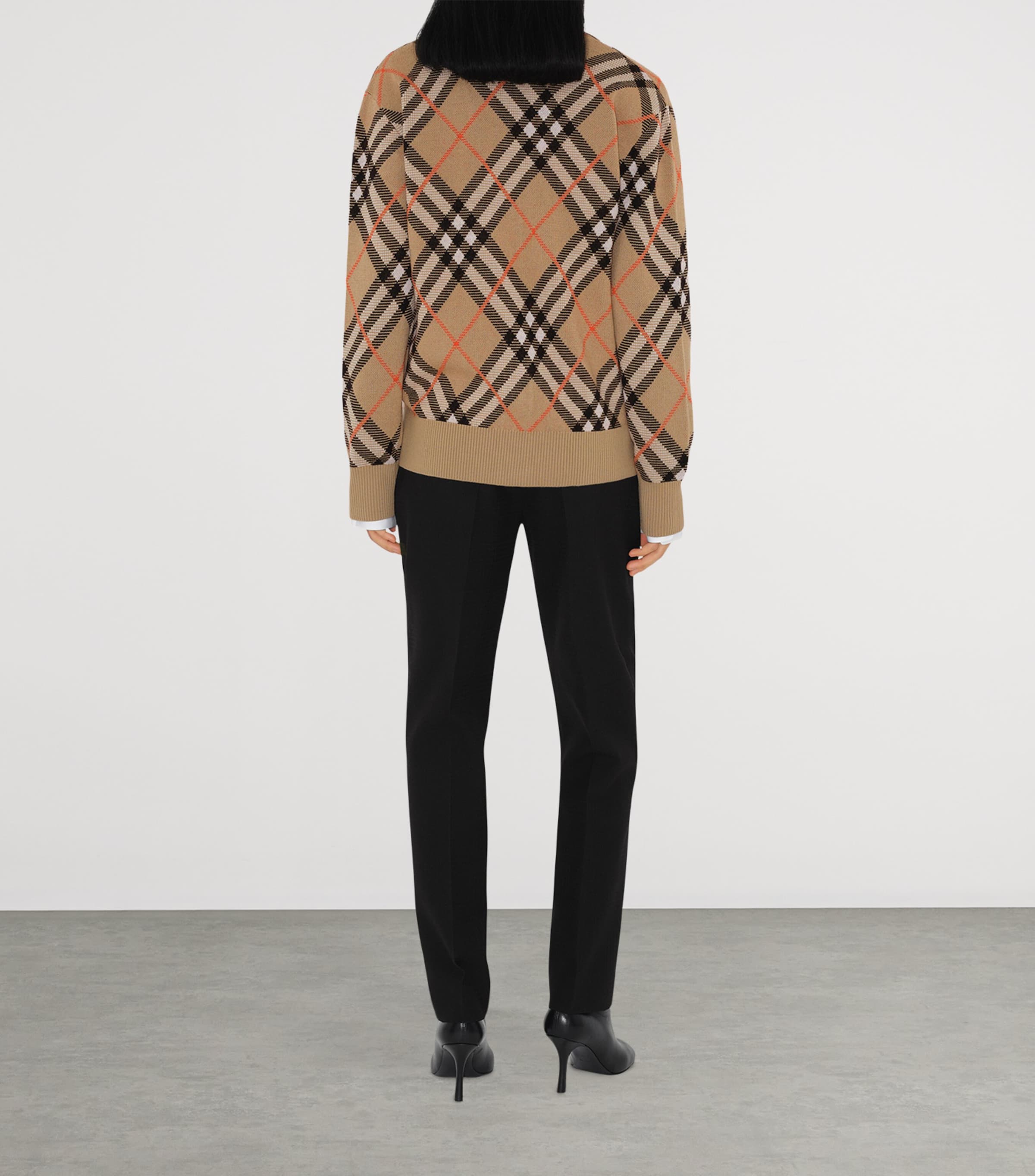 Wool-Mohair Check Cardigan SAND IP CHECK Image 4