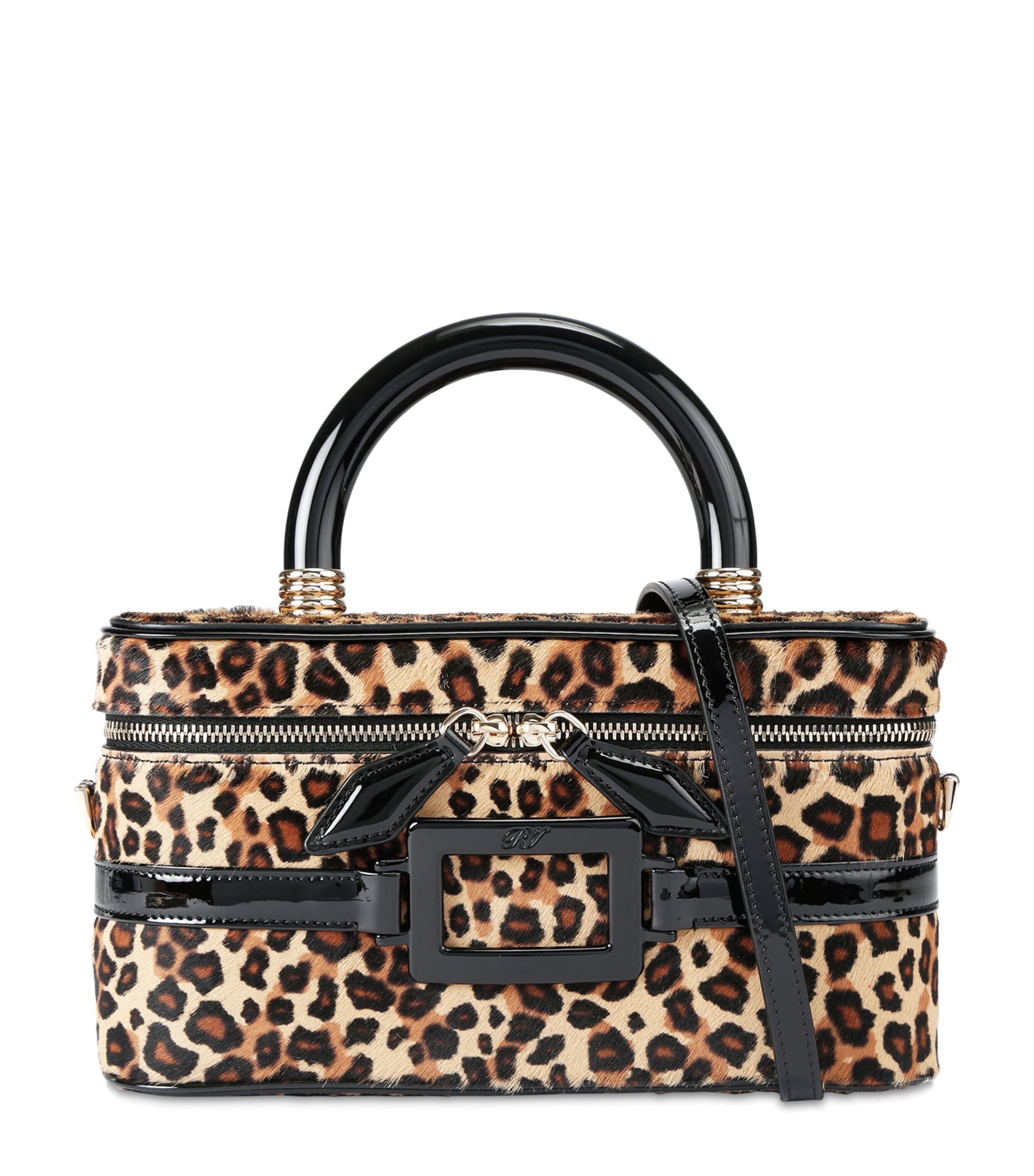 Mini Calf Hair Vanity Belle Vivier Top-Handle Bag DK.BRN COM Image 1