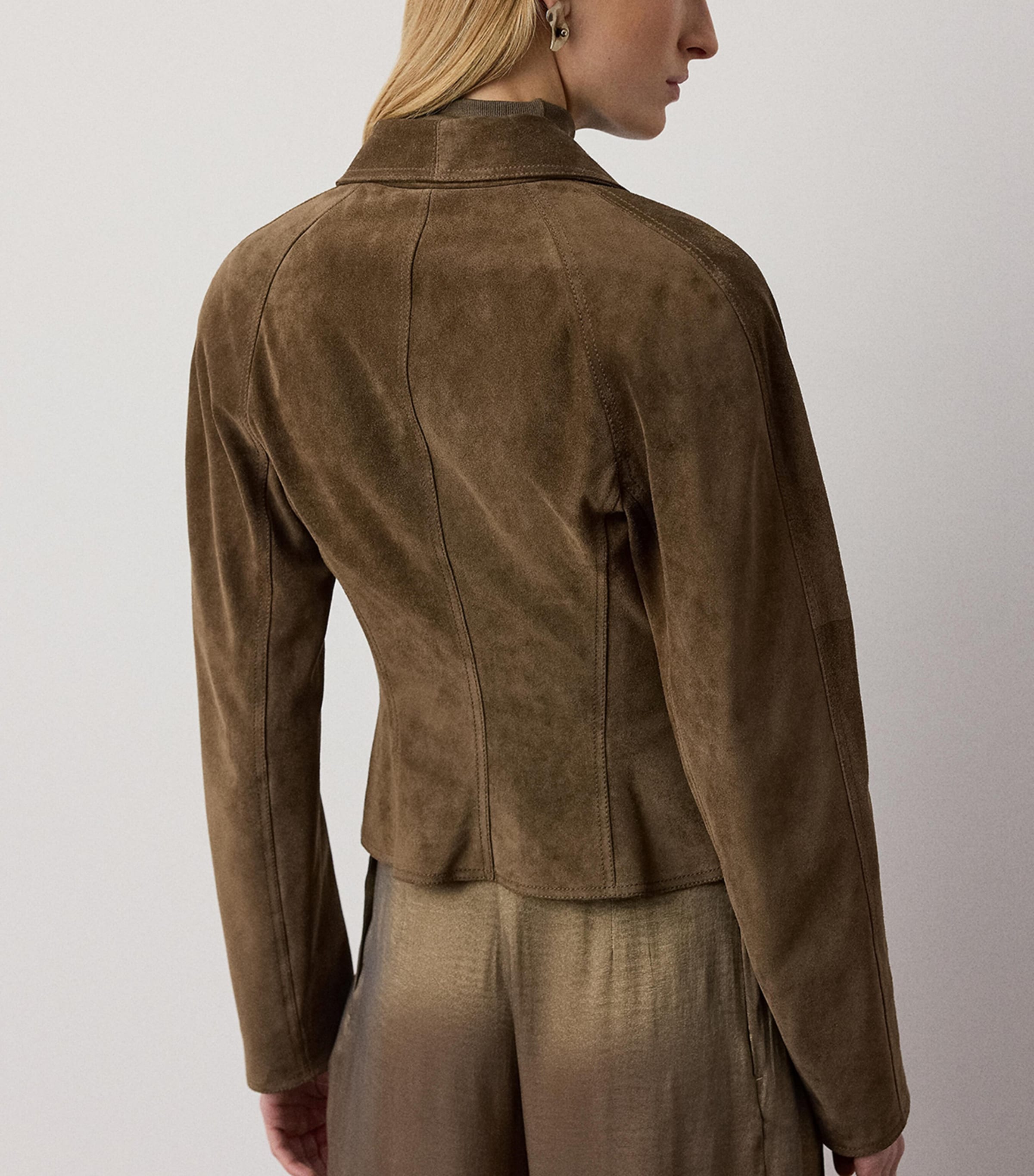 Ralph Lauren Collection Womens Suede Trudie Jacket Portobello Image 3