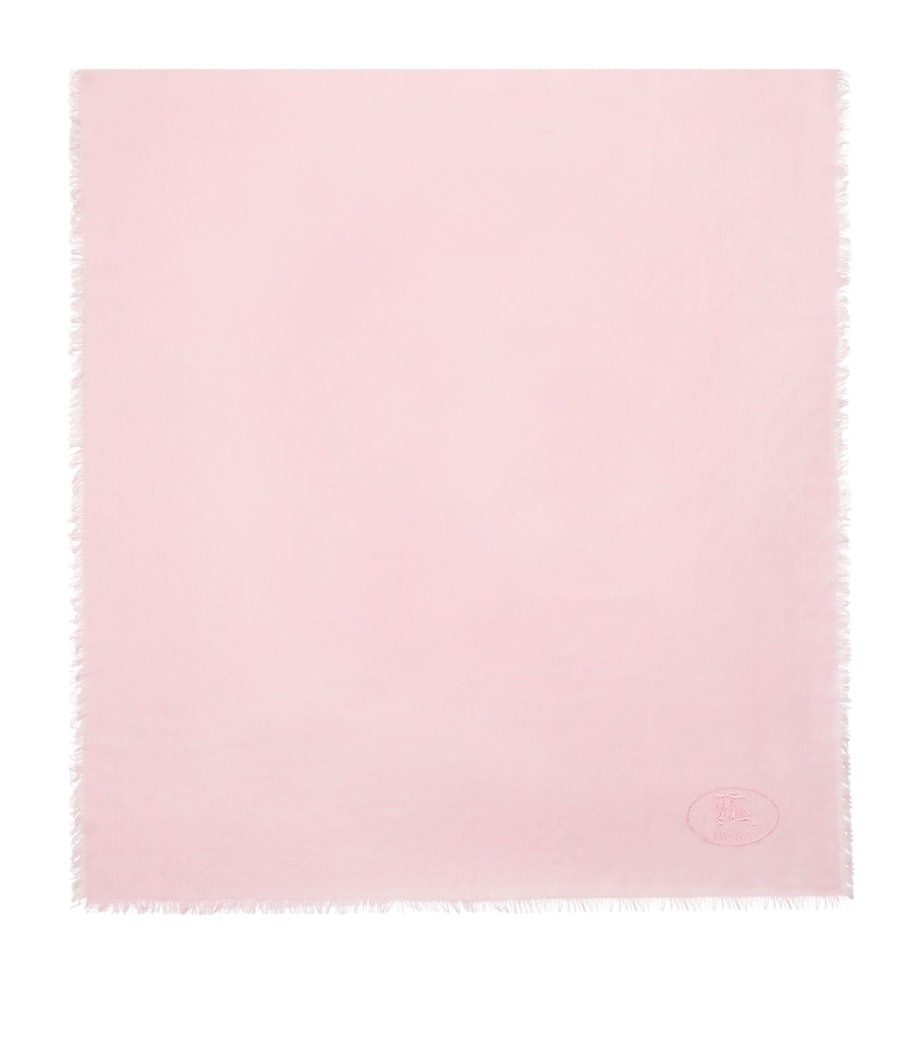 Silk-Wool Wide Check Scarf SUGAR PINK Image 1