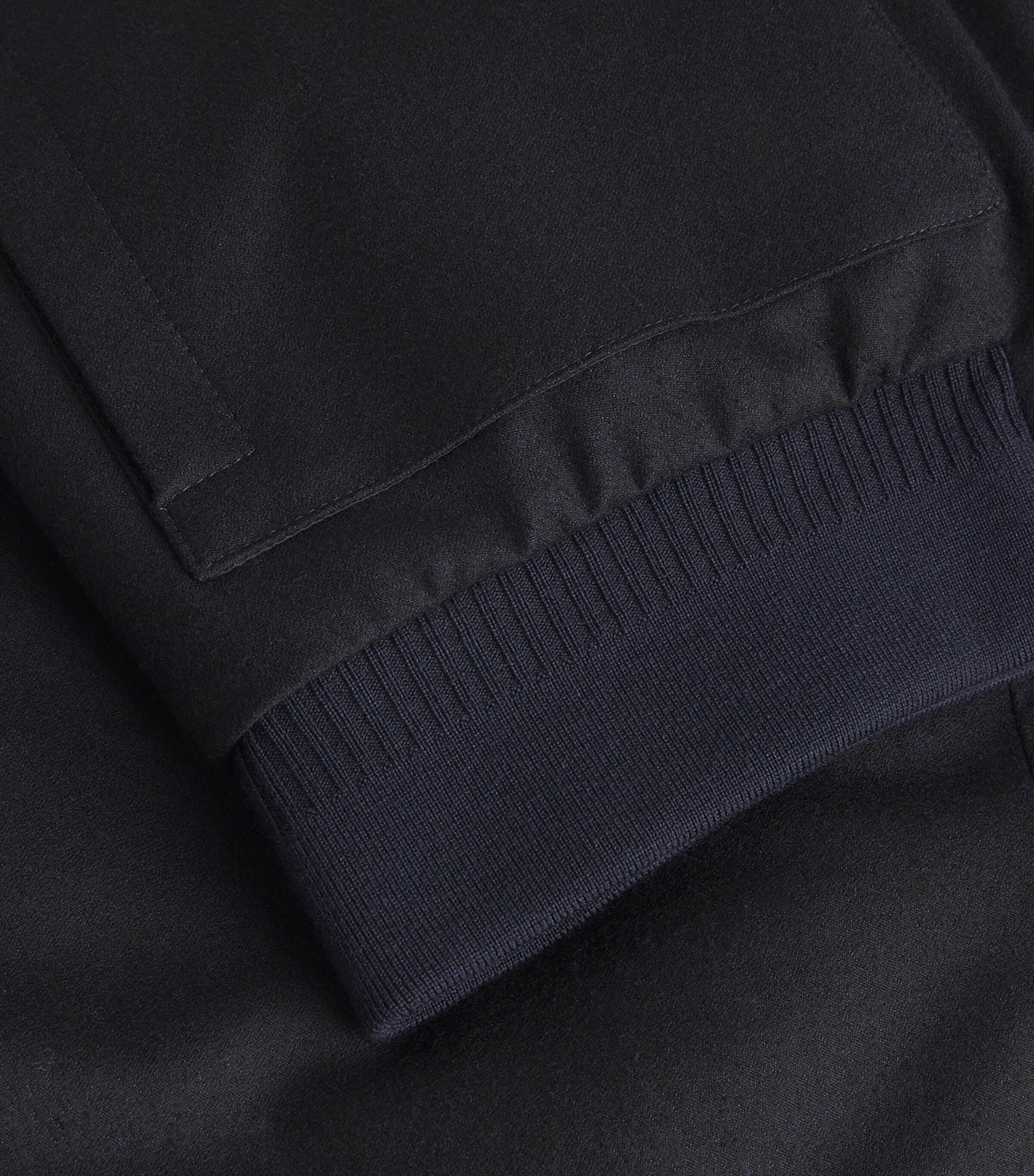 Canali Mens Wool-Blend Shearling-Collar Bomber Jacket Image 5