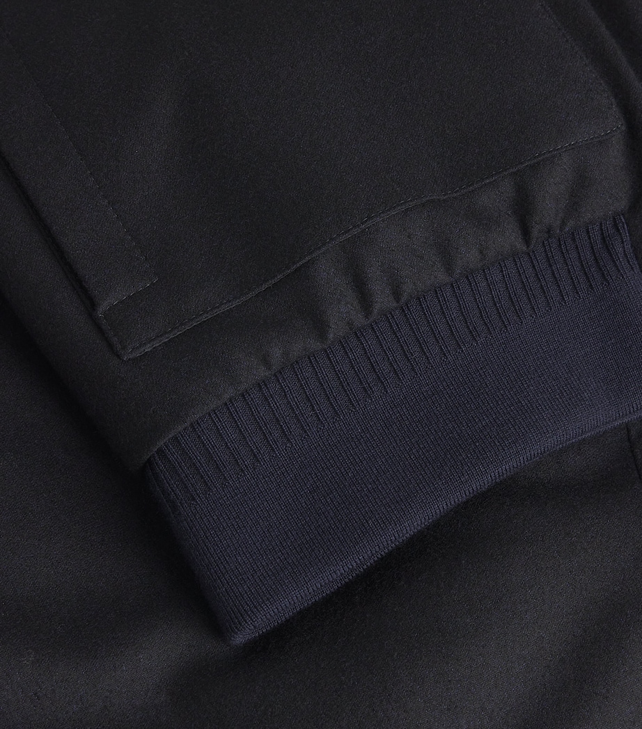 Wool-Blend Shearling-Collar Bomber Jacket 306 Image 5