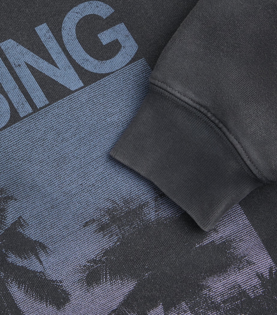 ANINE BING Womens Cotton Miles Sweatshirt Washed Grey Image 6