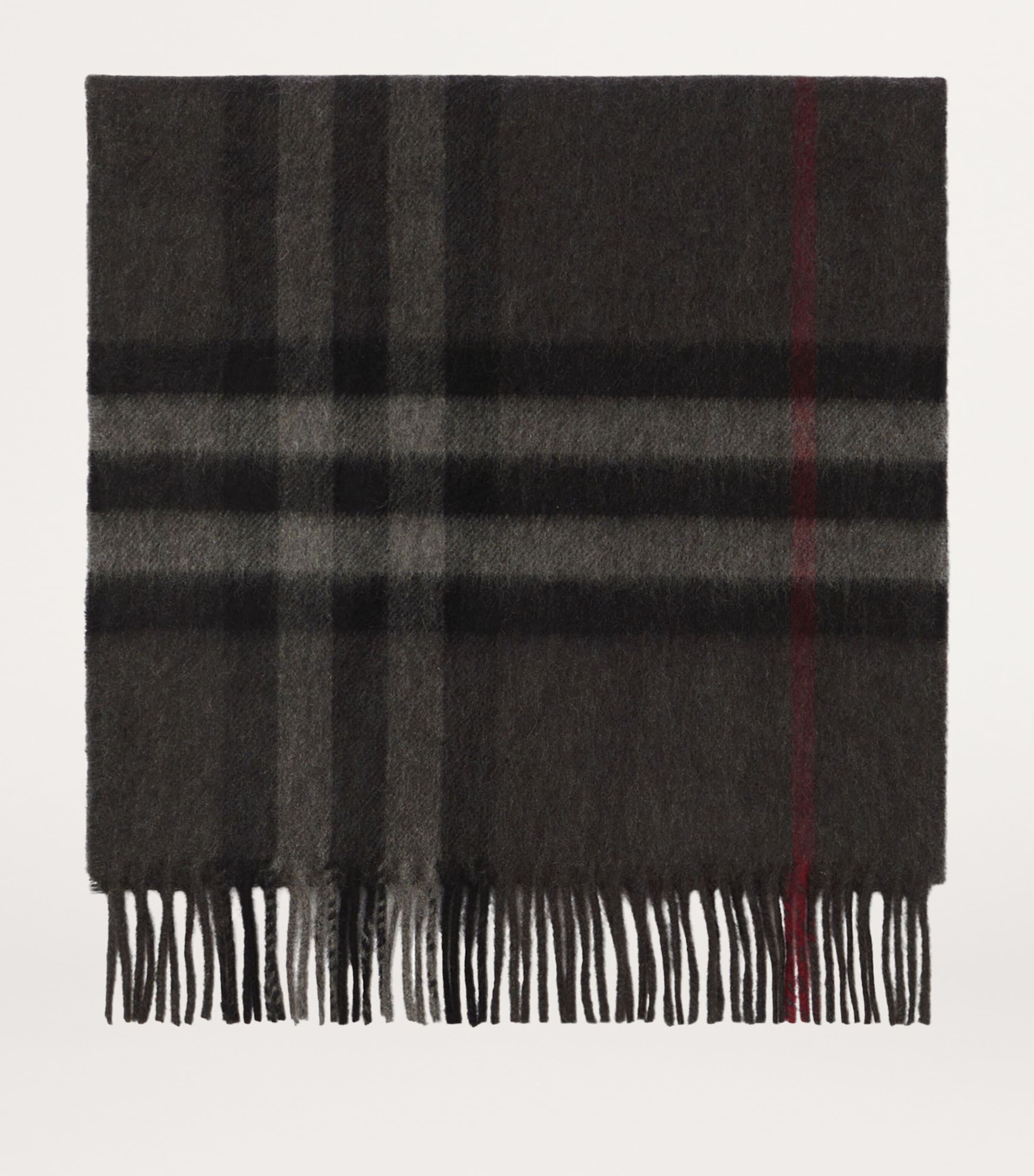 Cashmere Check Scarf CHARCOAL Image 2