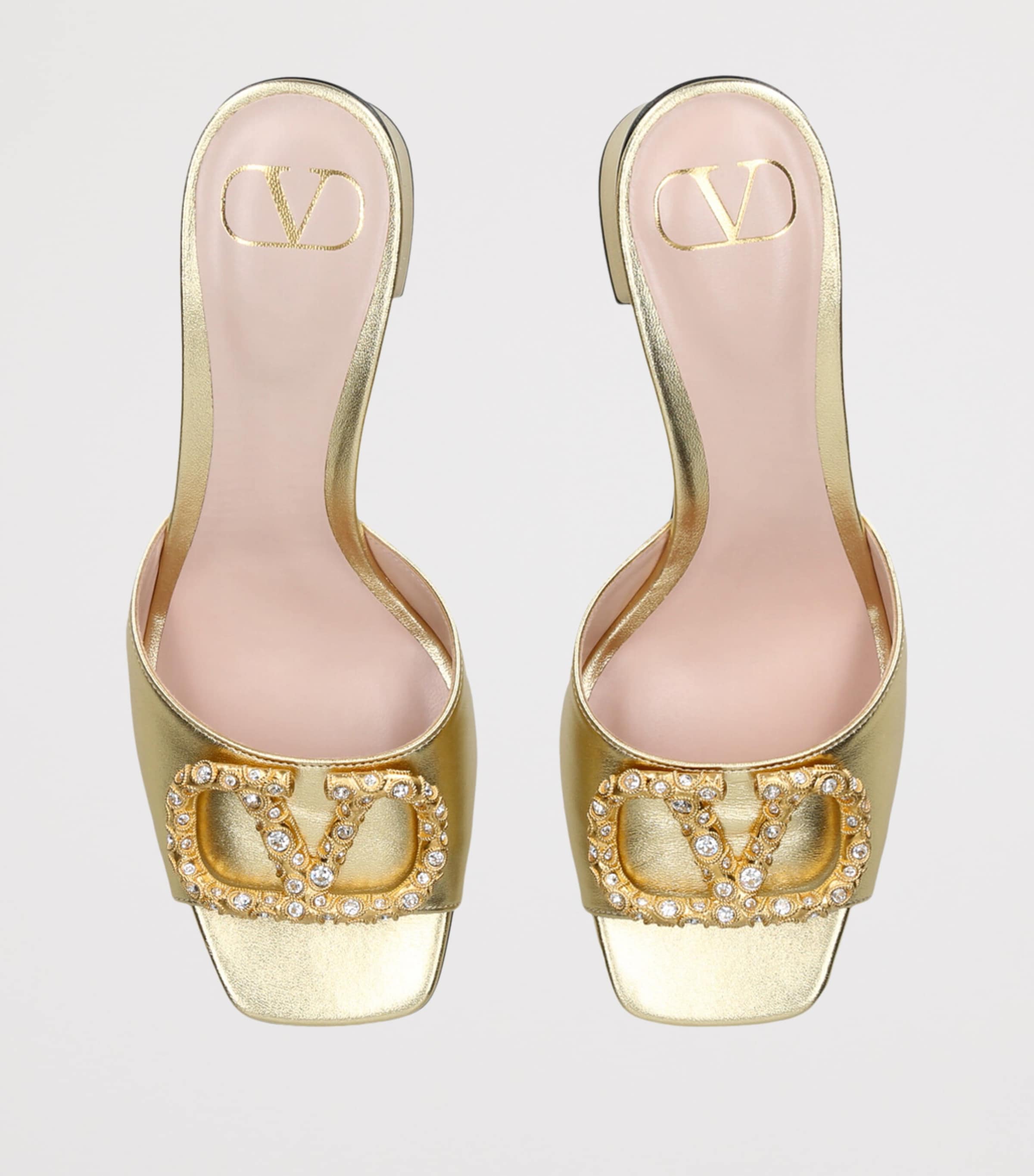 Leather VLogo Mules 60 GOLD COMB Image 4