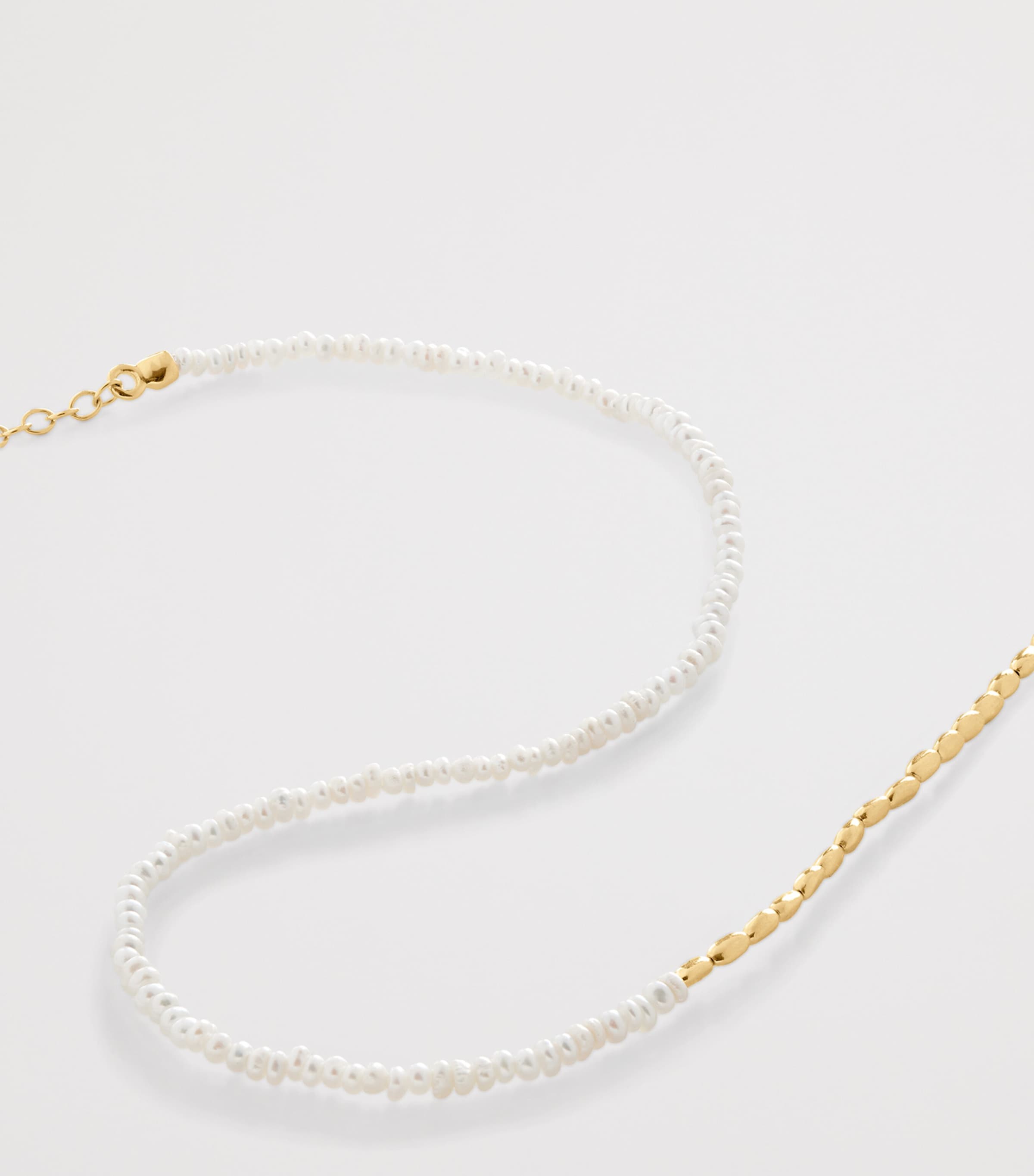 Monica Vinader Gold Vermeil and Baroque Pearl Mini Nugget Gemstone Beaded Necklace Gold Vermeil Image 2