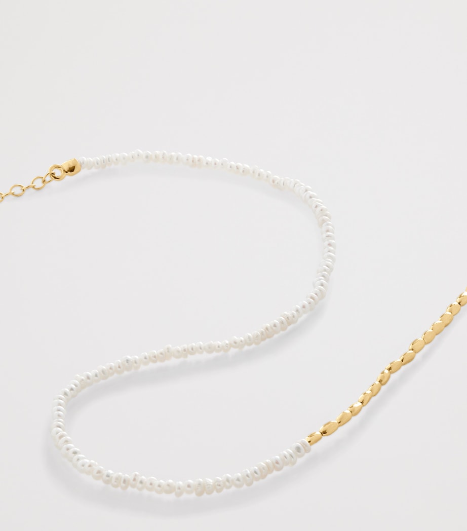 Gold Vermeil and Baroque Pearl Mini Nugget Gemstone Beaded Necklace 18K GOLD VERMEIL Image 2