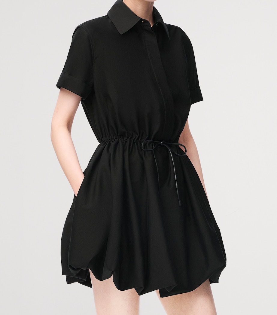 Tie-Waist Mini Shirt Dress BLACK Image 3