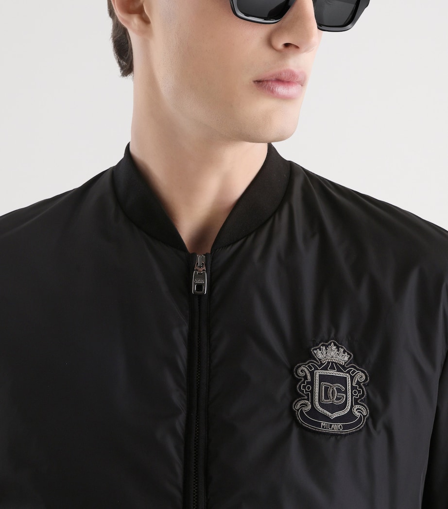 Nylon Crest Bomber Jacket N0000-BLACK Image 4