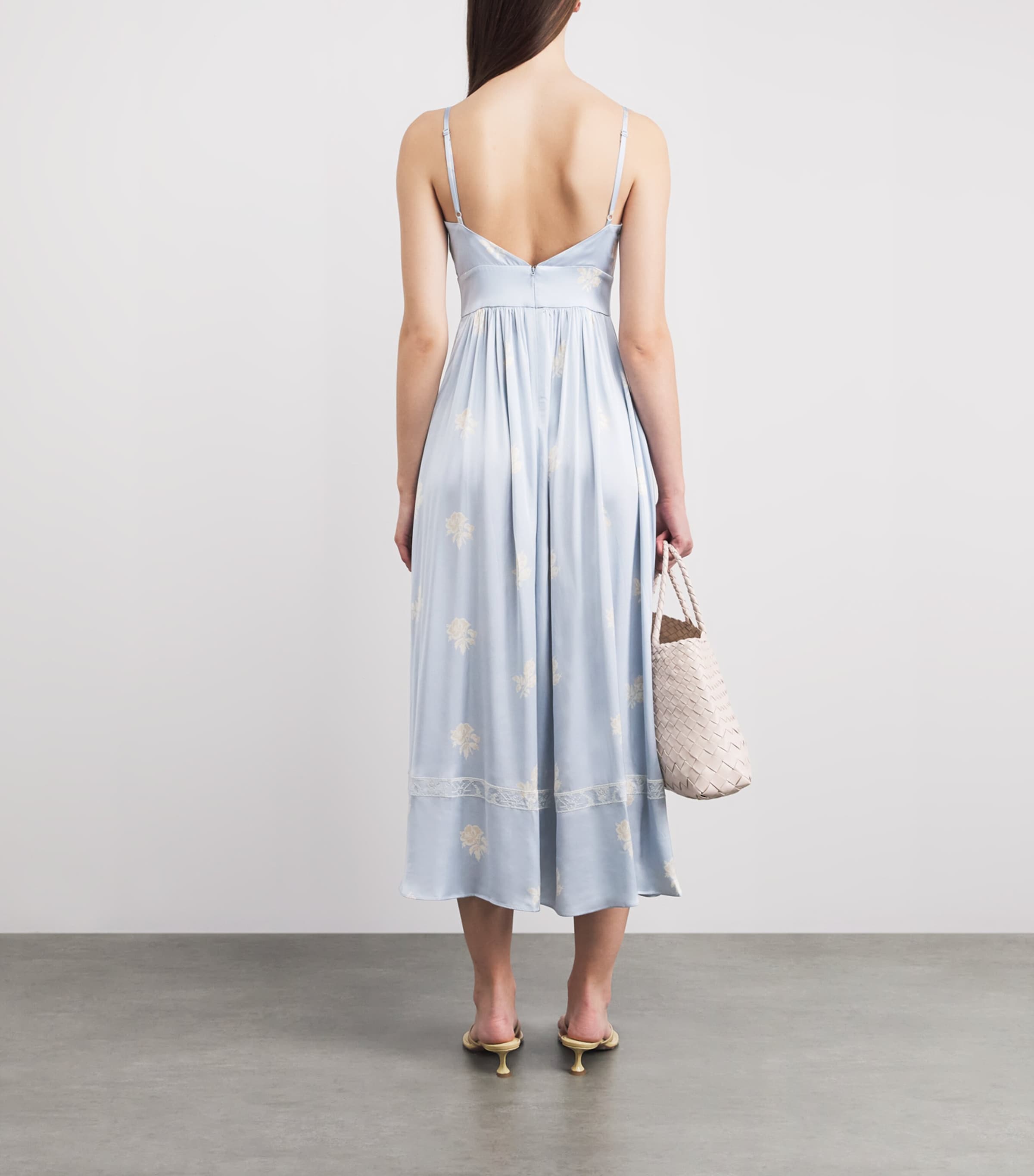 Claudie Pierlot Womens Floral Printed Midi Dress Light Print Image 4