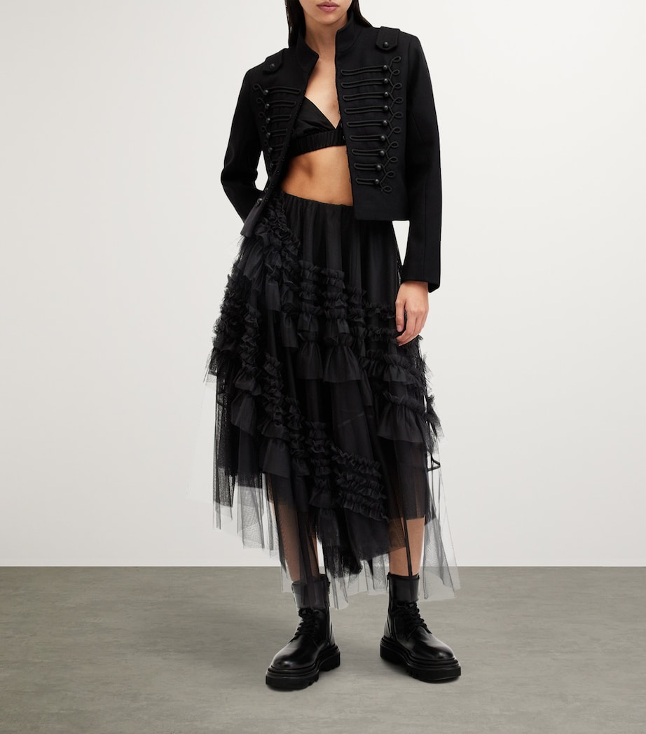 Tulle Jen Midi Skirt BLACK Image 2