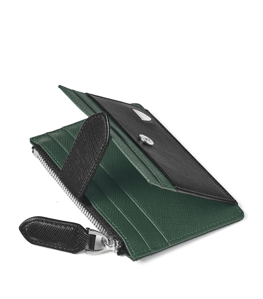 Leather Zip-Up Card Holder BLACK Image 2