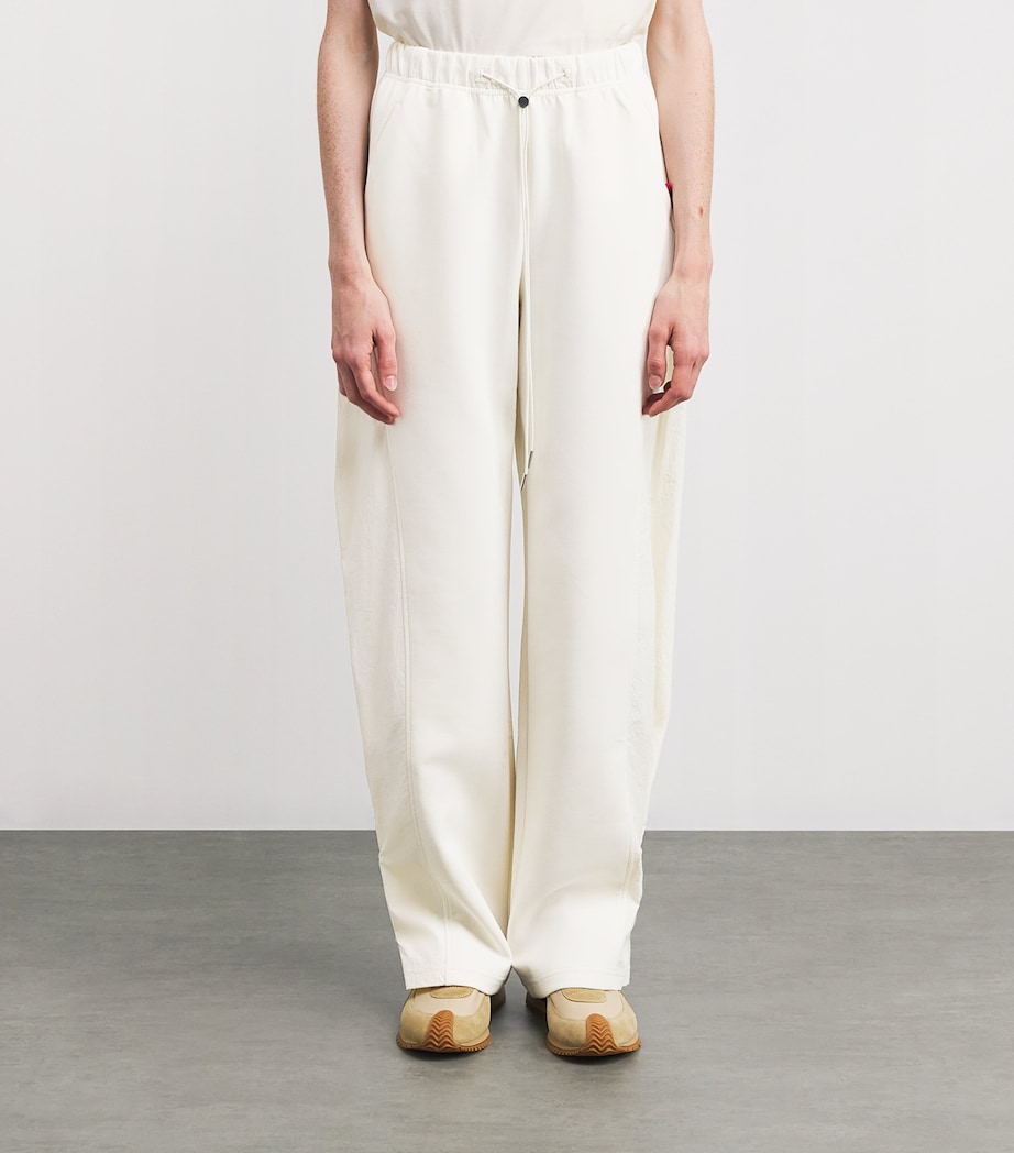 Cotton-Blend Jersey and Canvas Sweatpants WHITE Image 3