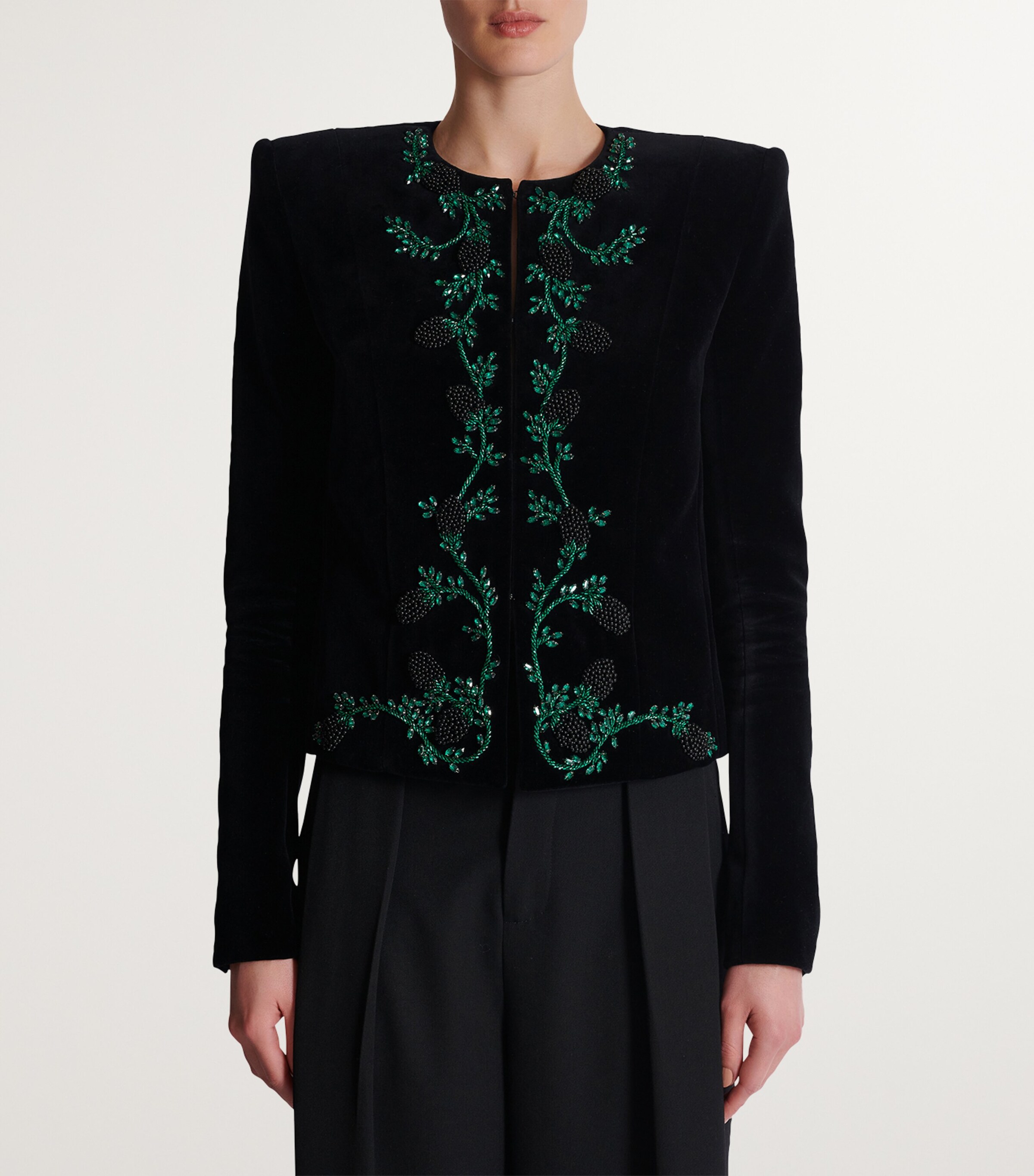 Velvet Blackberry Cropped Jacket NOIR Image 4