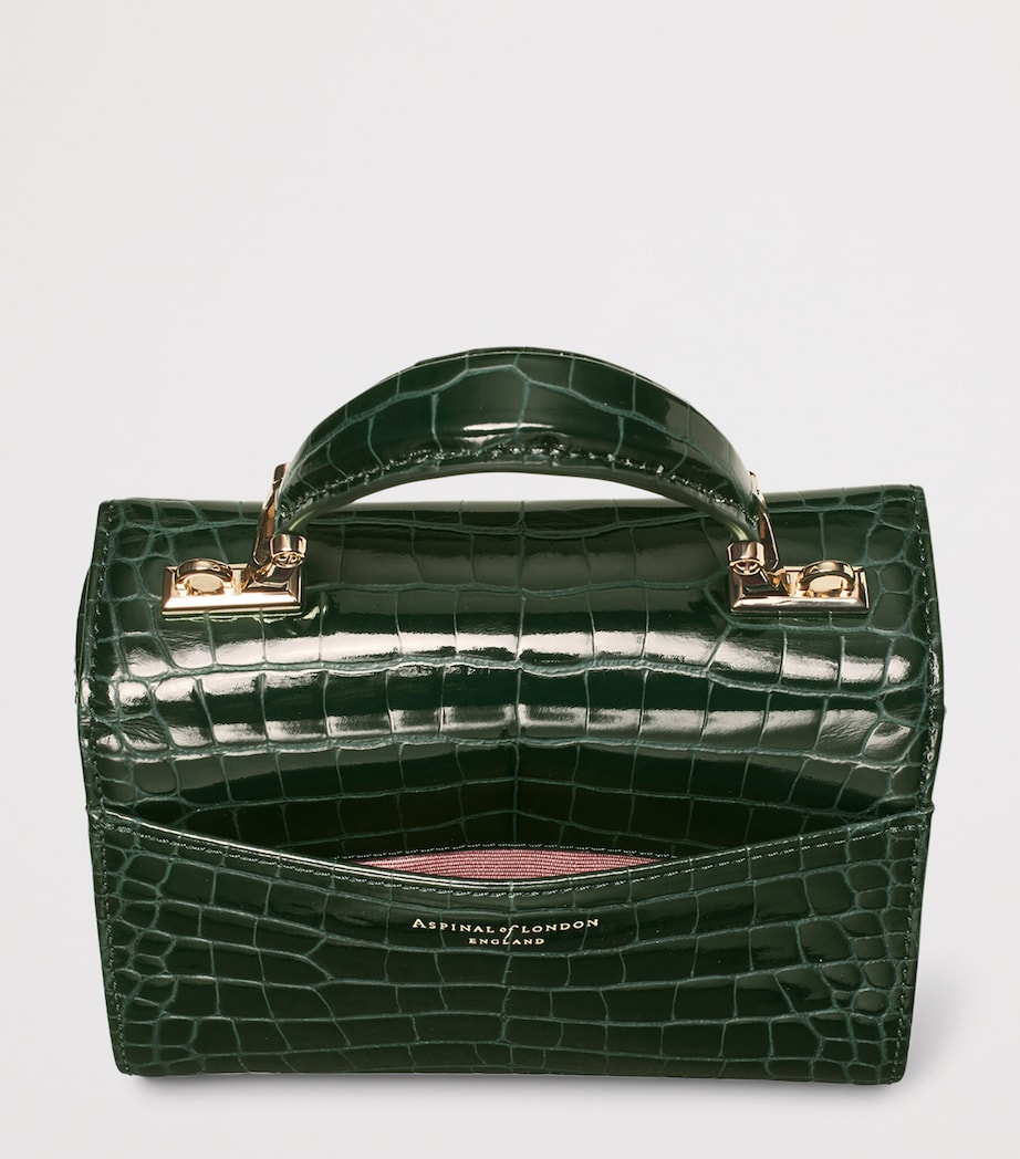 Aspinal Of London Mini Leather Mayfair Top-Handle Bag Evergreen Image 4