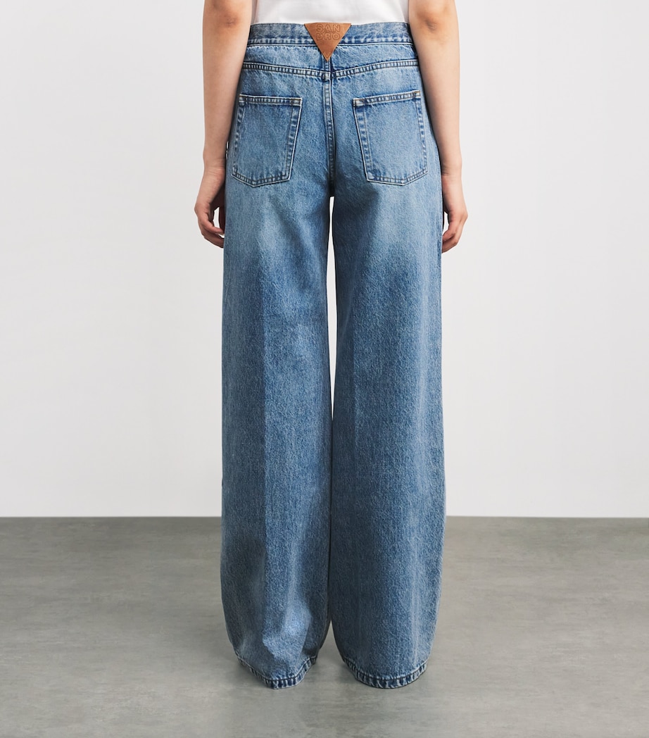 Sandro Paris Womens Wide-Leg Jeans Blue Jean Image 4