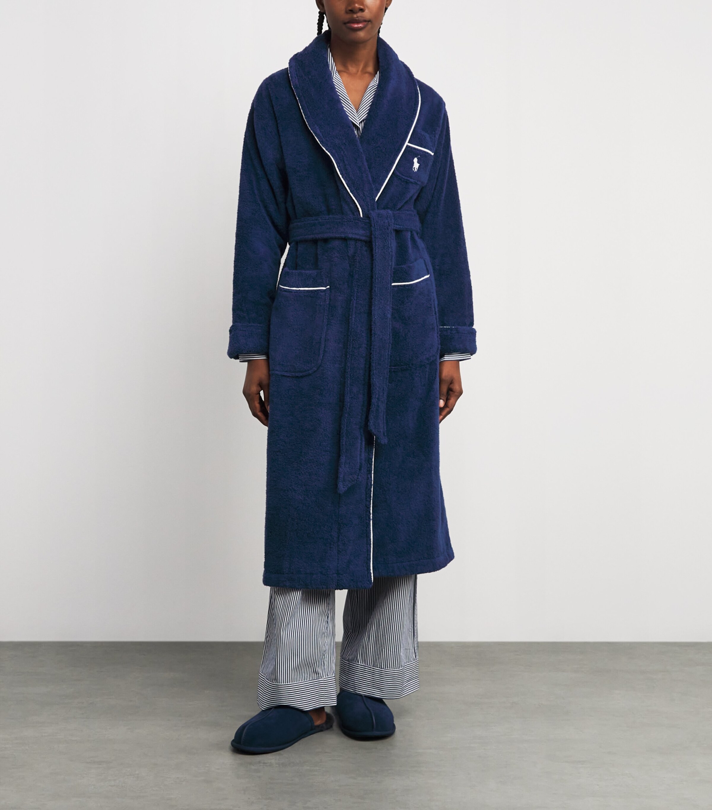 Cotton Terry Robe NAVY Image 2