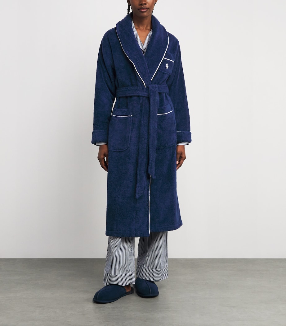 Cotton Terry Robe NAVY Image 2