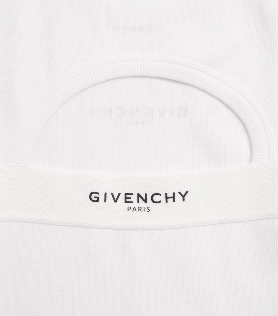 Stretch-Cotton Logo Short-Sleeve Dress (4-12+ Years) H31222/10PWHITE Image 3