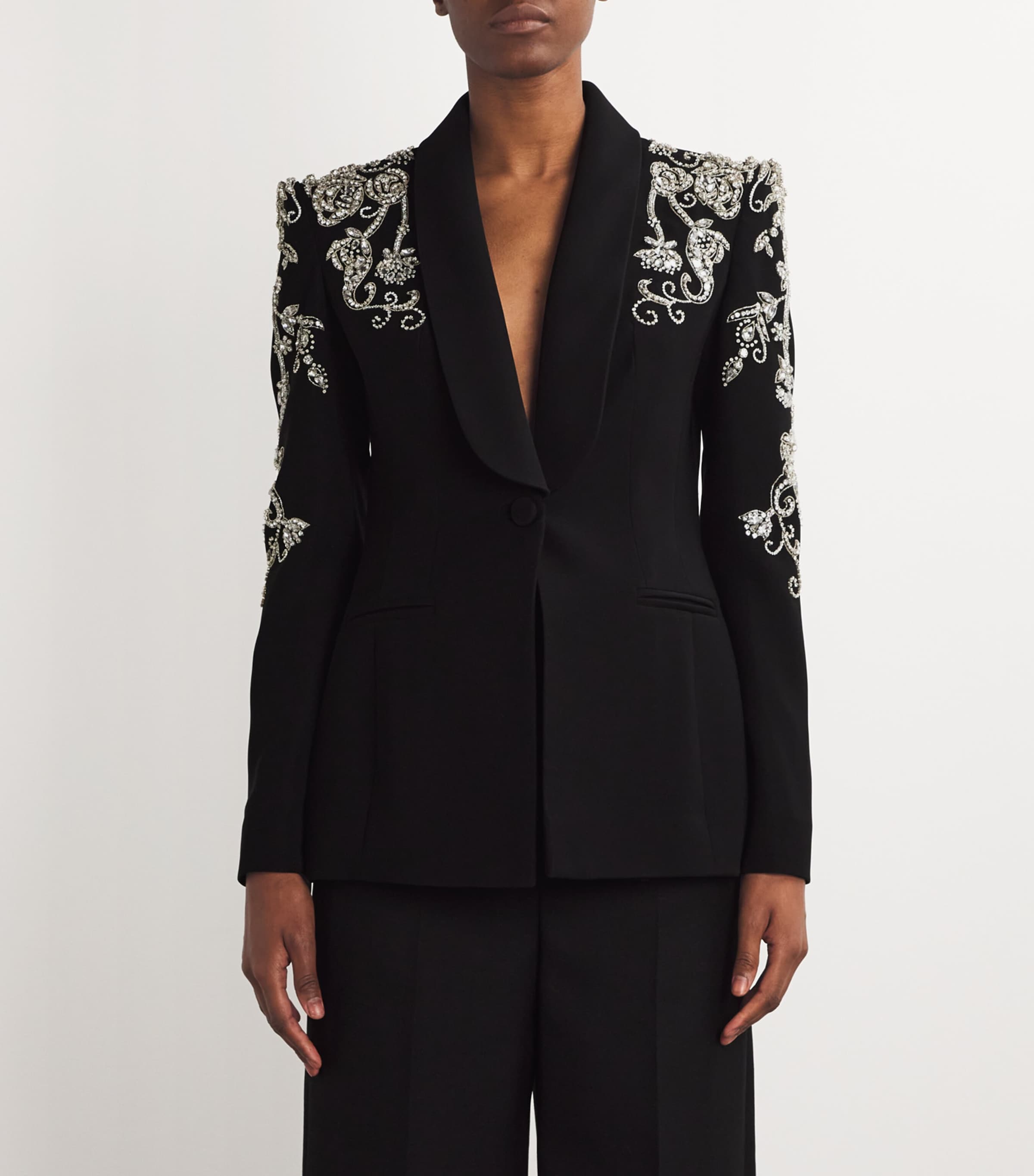 極美品 Zuhair Murad ズハイルムラド ビーズ刺繍ジャケット48黒金 Zuhair Murad Black Embellished Cady Blazer | Harrods UK
