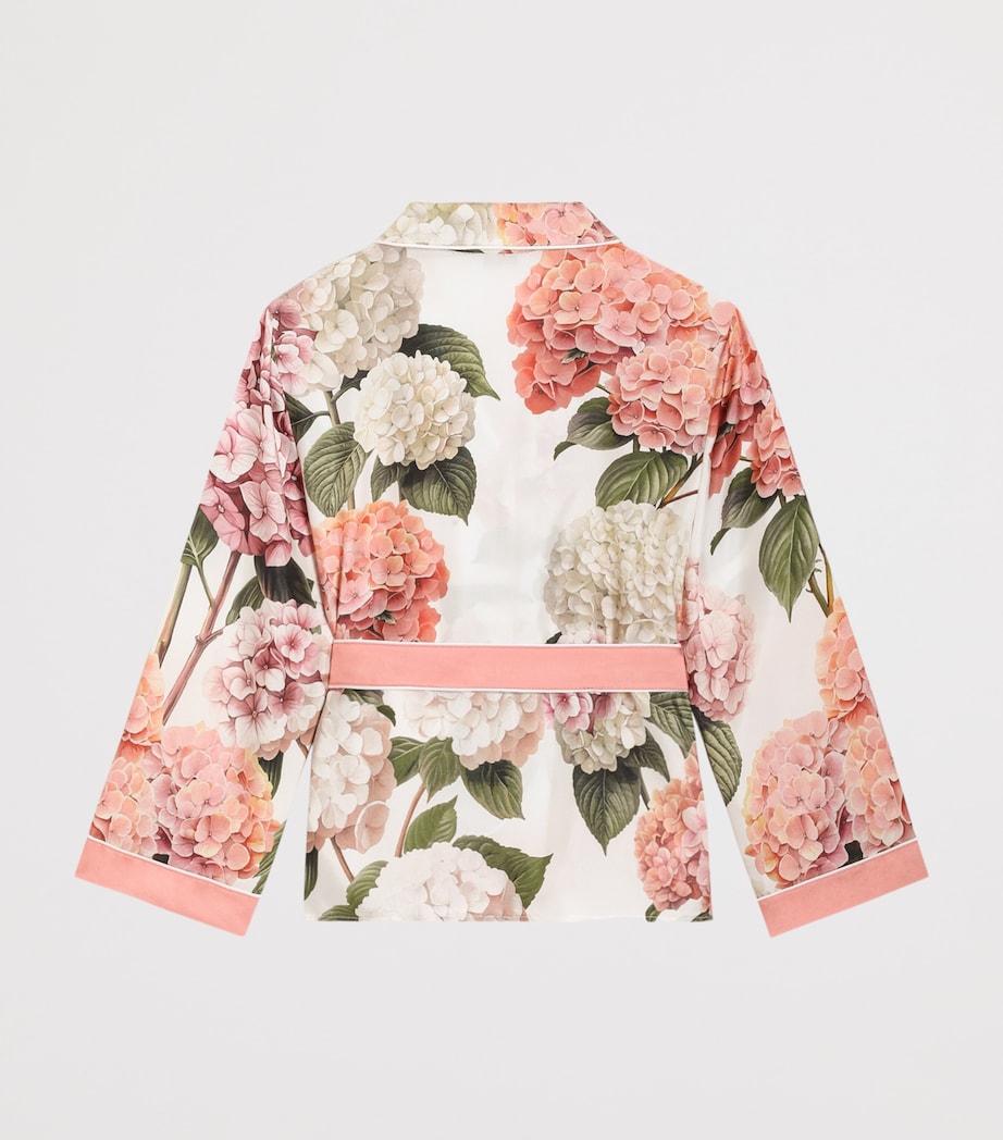 Dolce&Gabbana Kids Silk Hydrangea Print Shirt (8-12+ Years) Ortensie Bordo Image 2