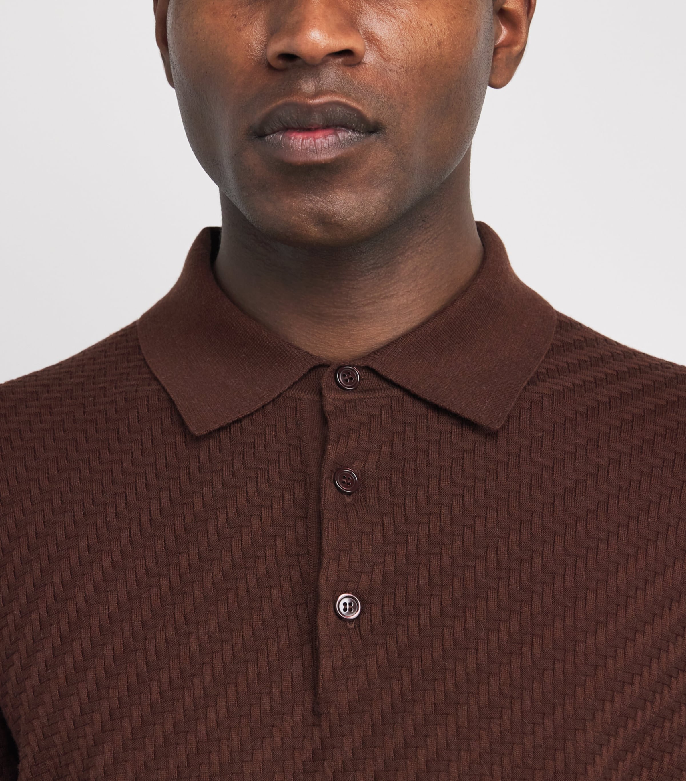 Cotton-Silk-Cashmere Woven Polo Shirt 2300 Image 6