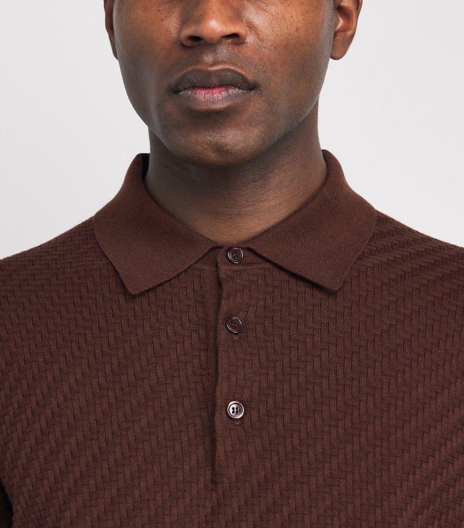 Cotton-Silk-Cashmere Woven Polo Shirt 2300 Image 6