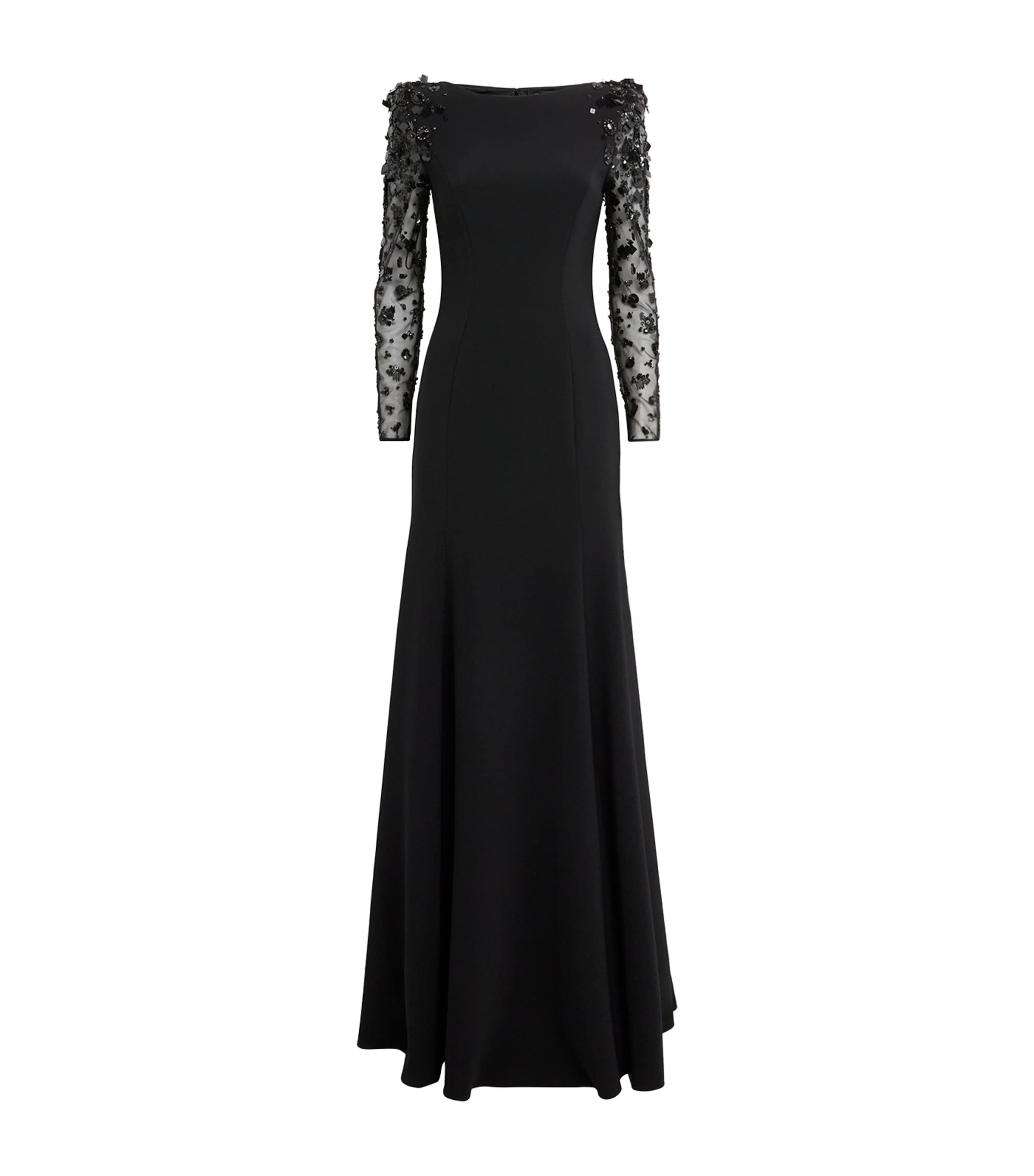 Jenny Packham Sylvia Embellished Gown In Black