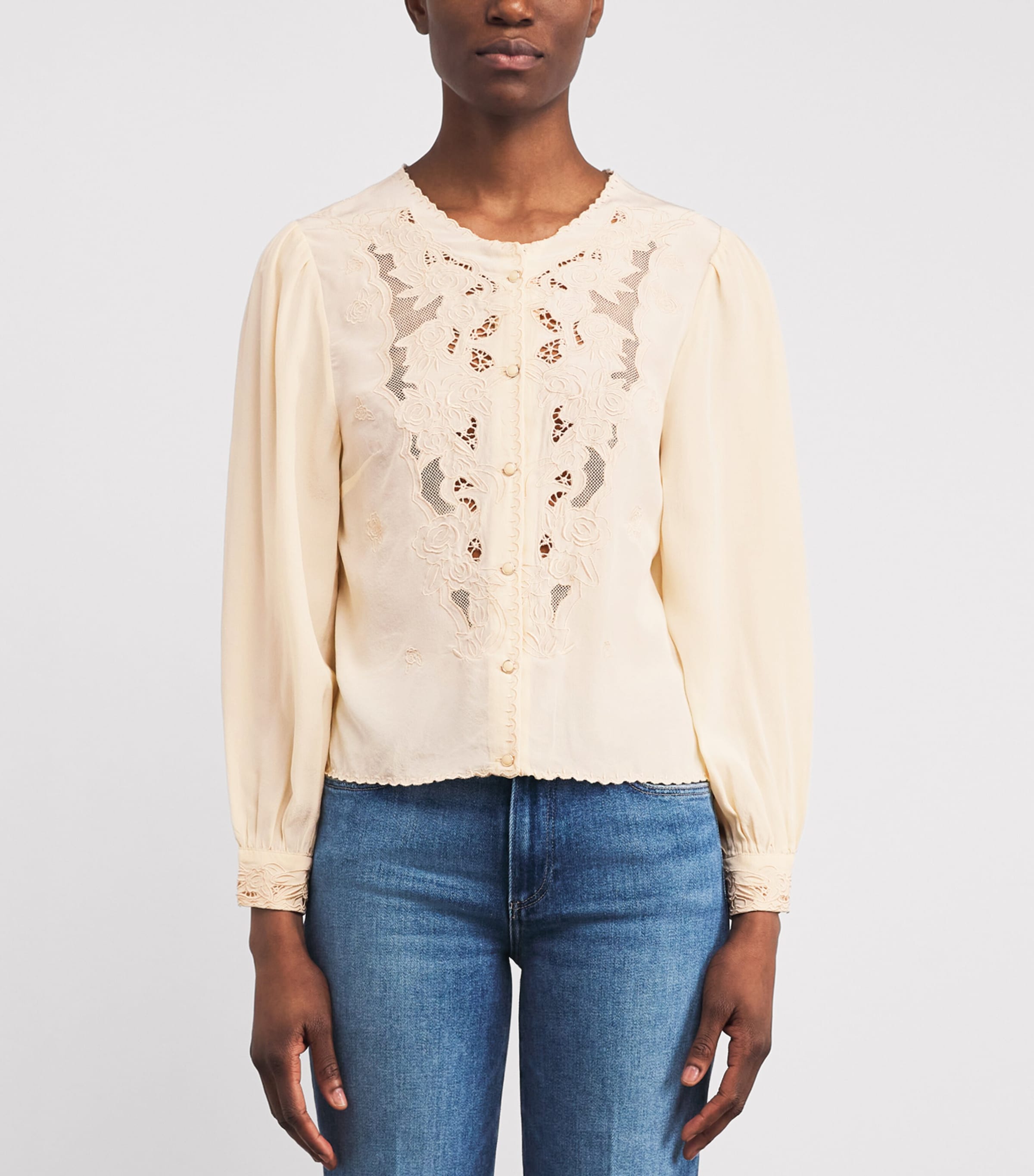 Silk Embroidered Blouse ROSALIE EMB SHELL Image 3