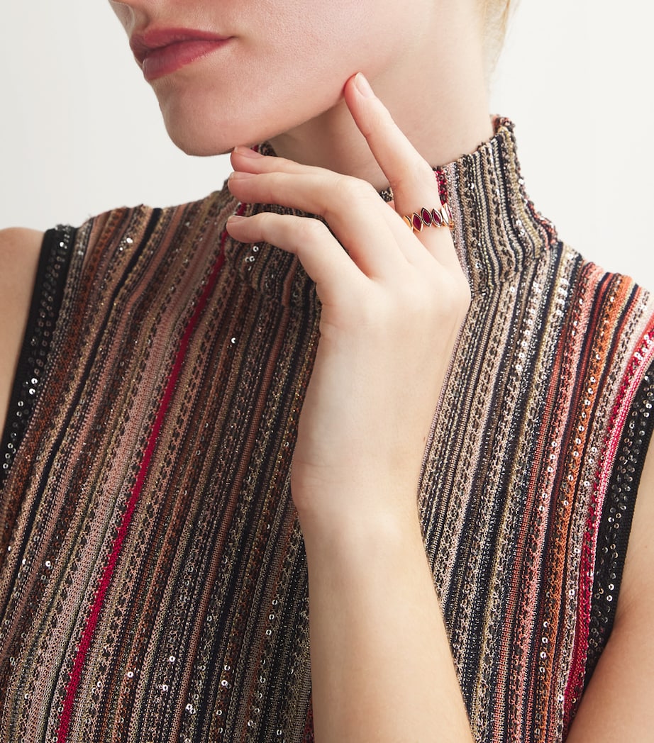 Rose Gold and Ruby Navette Ring ROSE GOLD Image 2