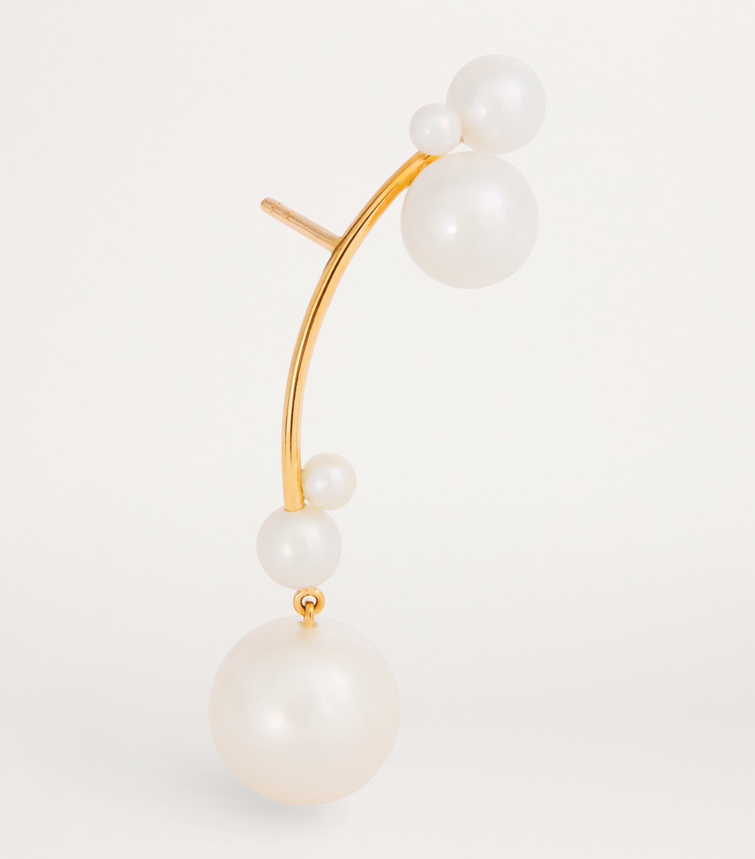 Sophie Bille Brahe Yellow Gold and Pearl Grand Stella Perle Single Earring (Left) Yellow Gold Image 3