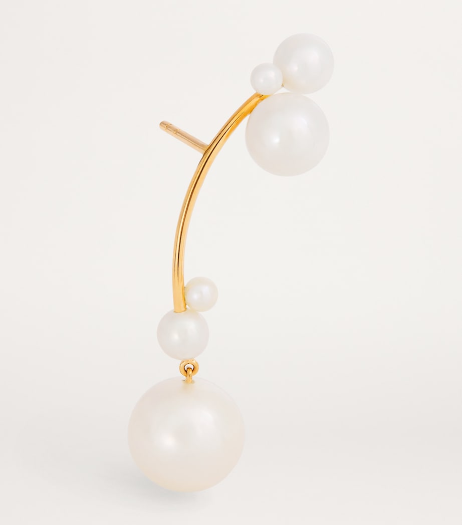 Sophie Bille Brahe Yellow Gold and Pearl Grand Stella Perle Single Earring (Left) Yellow Gold Image 3