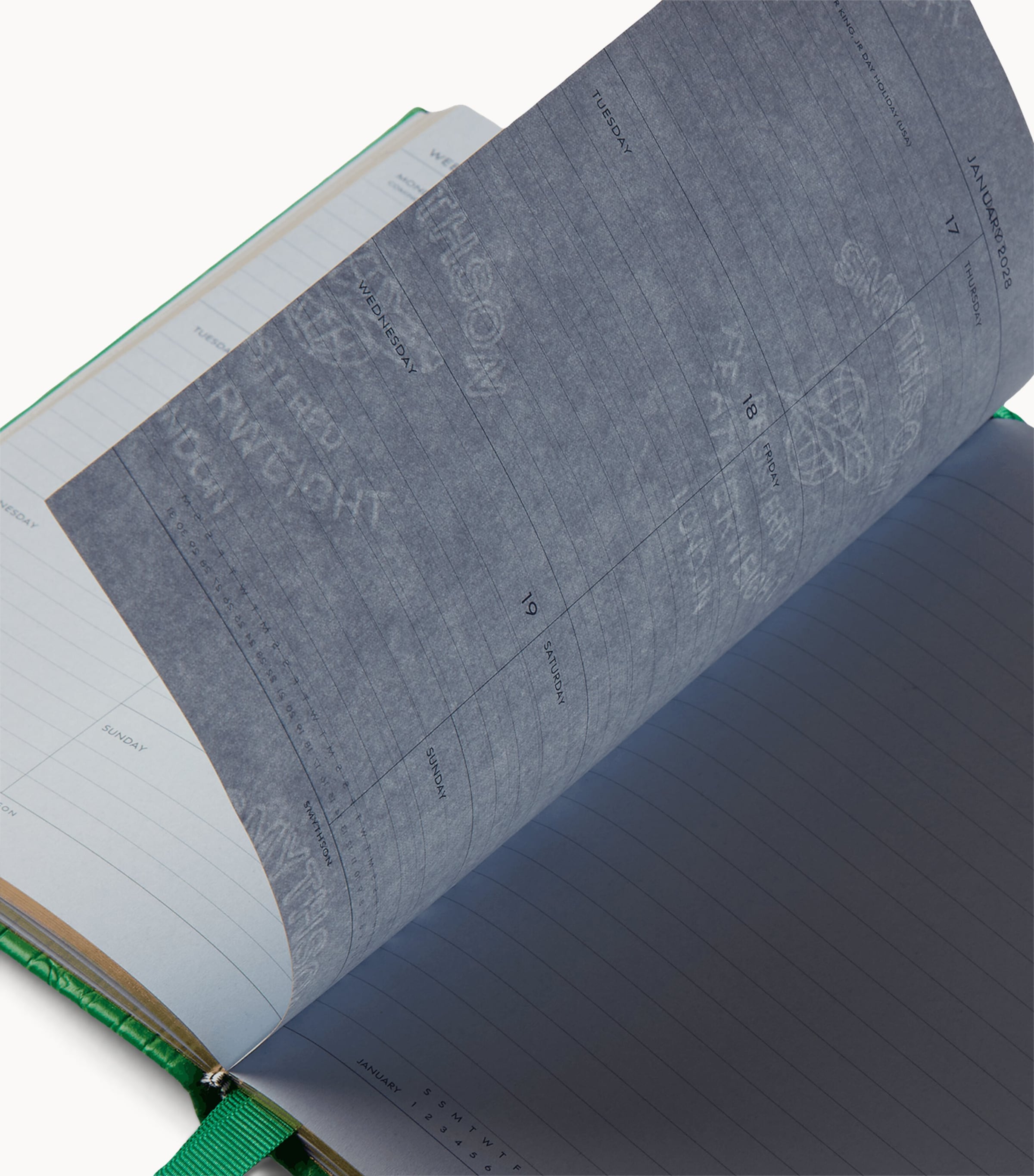 Smythson Leather Soho Weekly Diary 2027 Jade Image 3