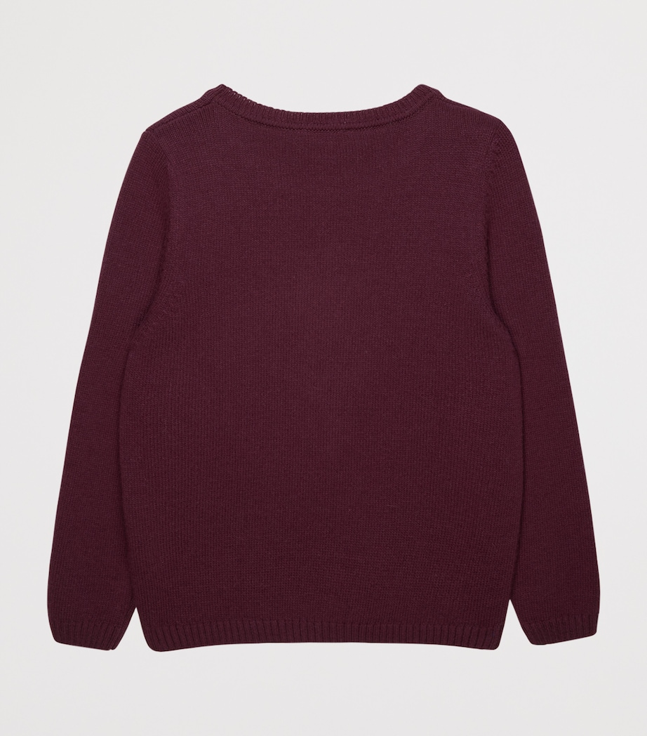 Trotters Wool-Blend Fairy Sweater (2-5 Years) Claret Image 2