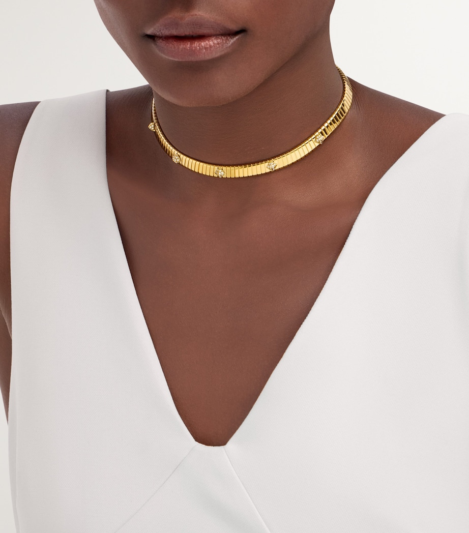 Yellow Gold and Diamond Tubogas Necklace YELLOW GOLD Image 2