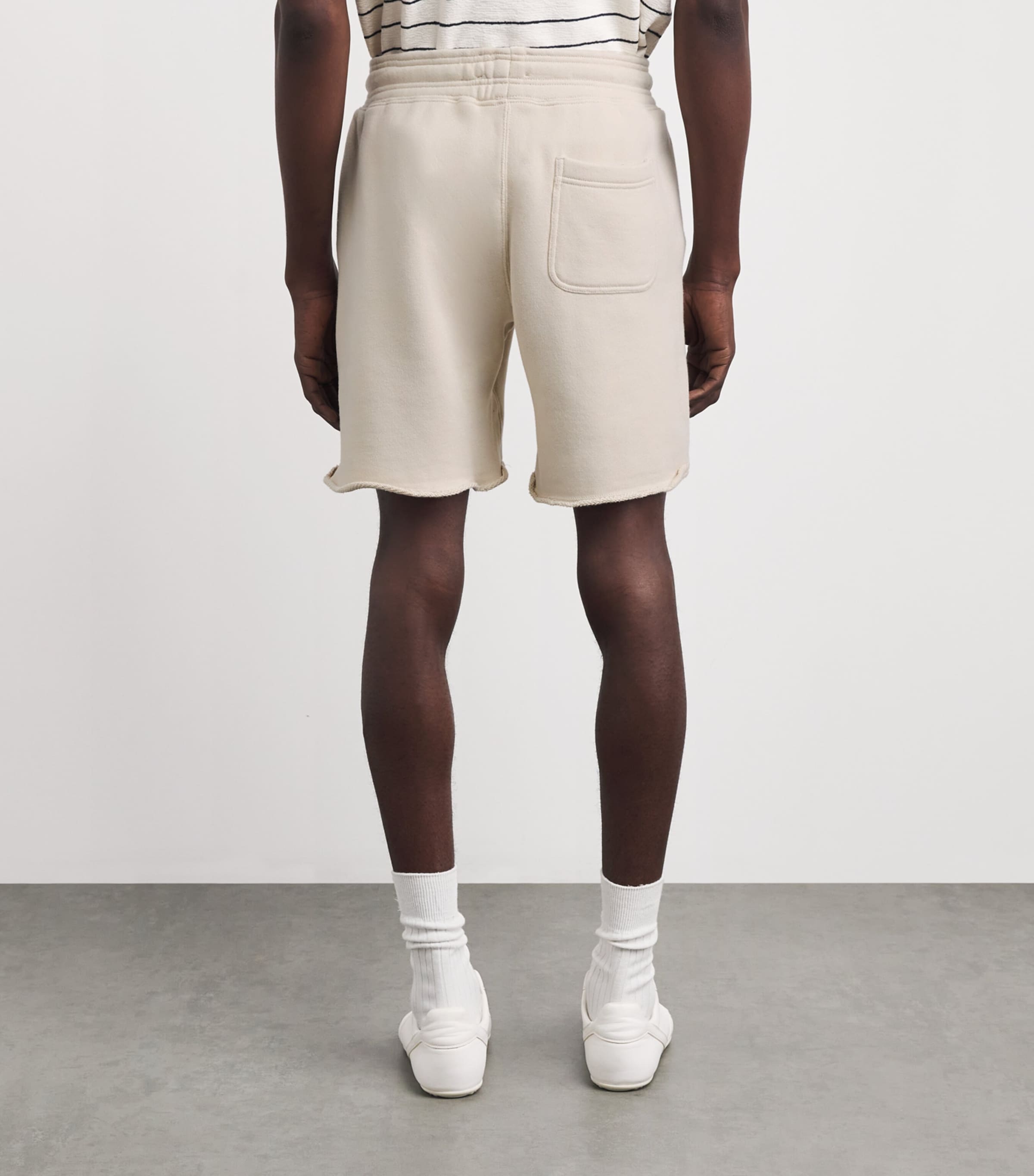 PAIGE Mens Cotton Ruiz Sweatshorts Washed Vanilla Bean Image 5