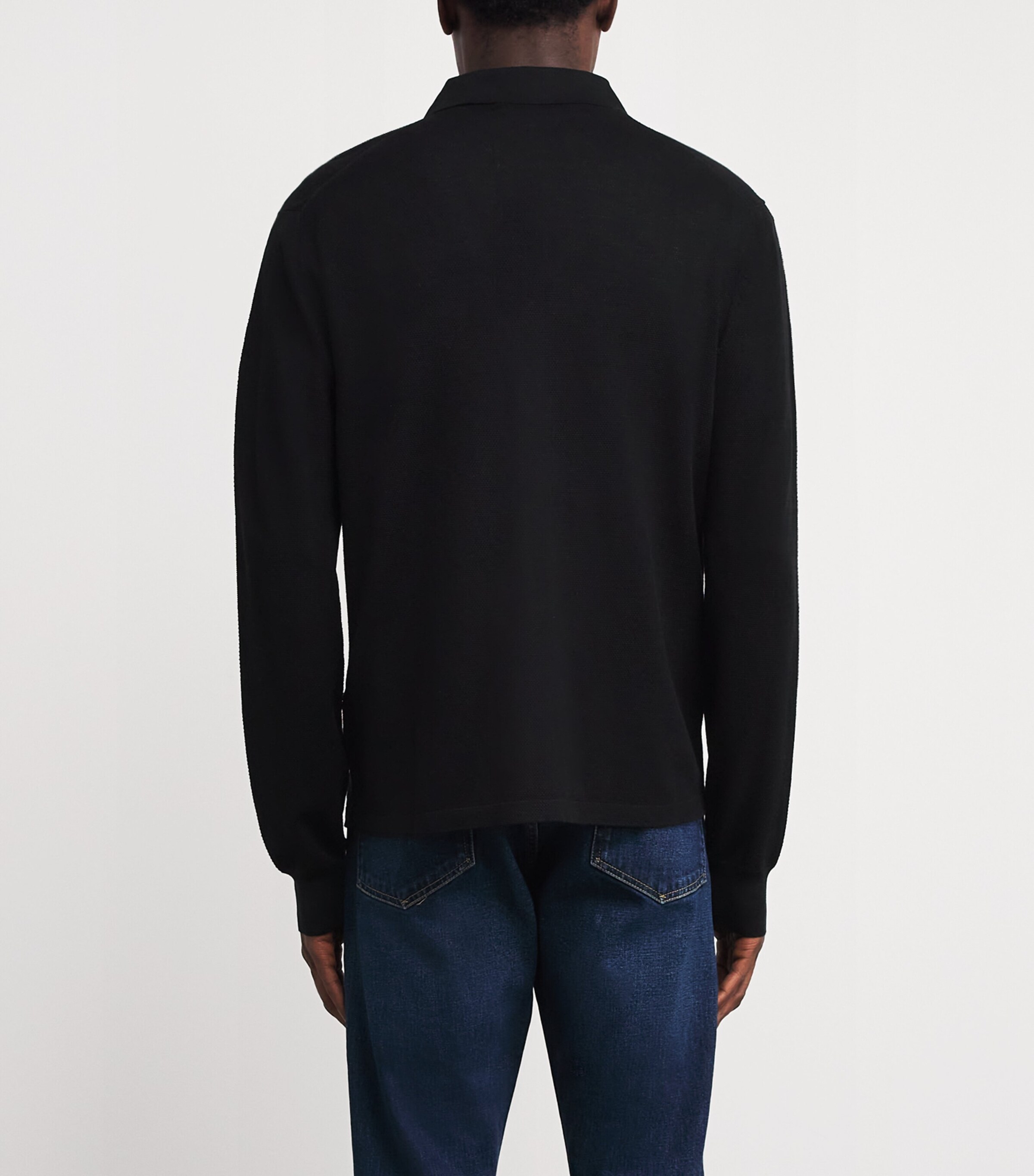 Ralph Lauren Purple Label Mens Silk-Cotton Cardigan Classic Black Image 4