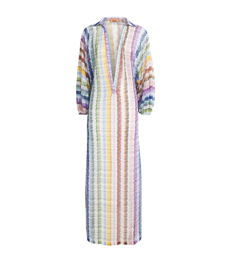 Missoni Womens Zigzag Kaftan Maxi Dress Multicolor Image 1