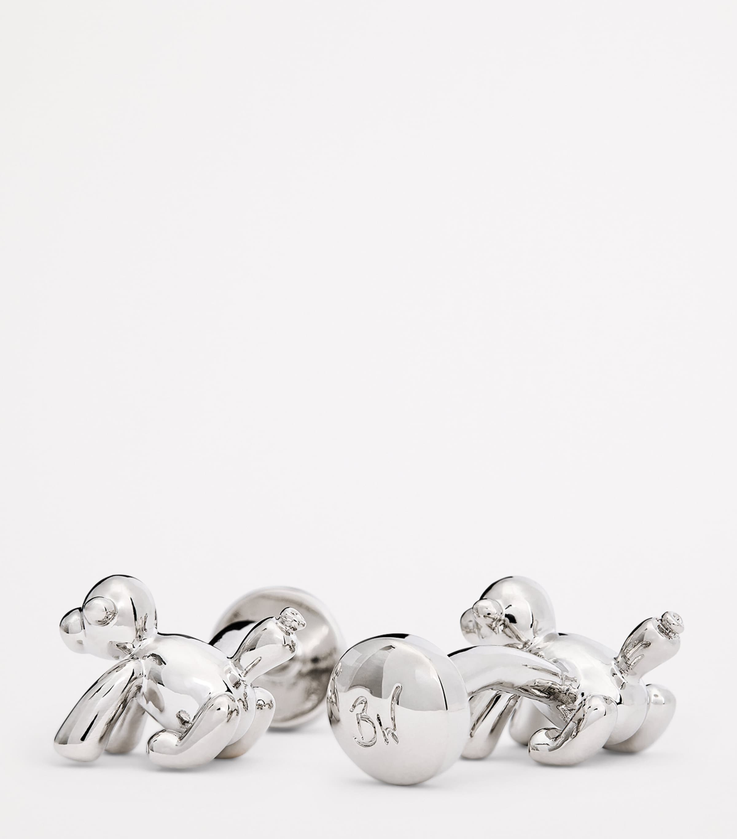 Rhodium-Plated Balloon Monkey Cufflinks SILVER Image 6