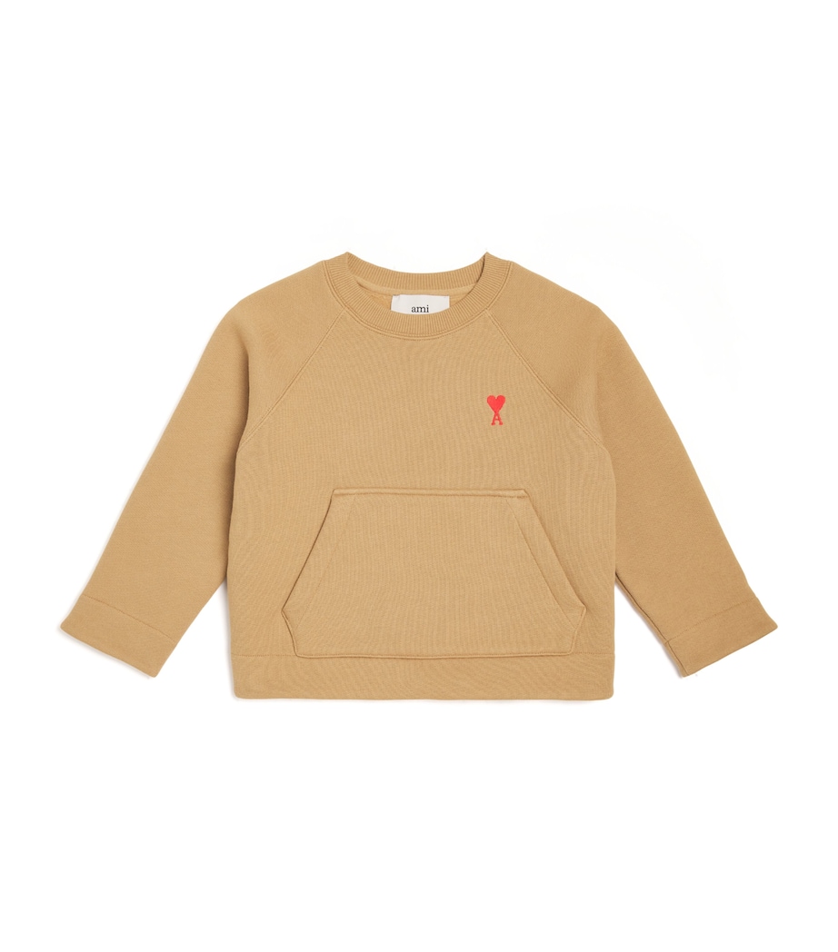 Cotton Ami De Coeur Sweatshirt (4-12 Years) 280-CAMEL Image 1