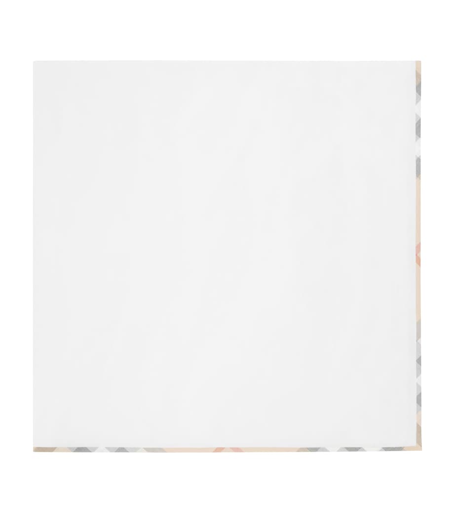Burberry Kids Cotton Check-Trim Blanket (100cm x 100cm) White Image 1