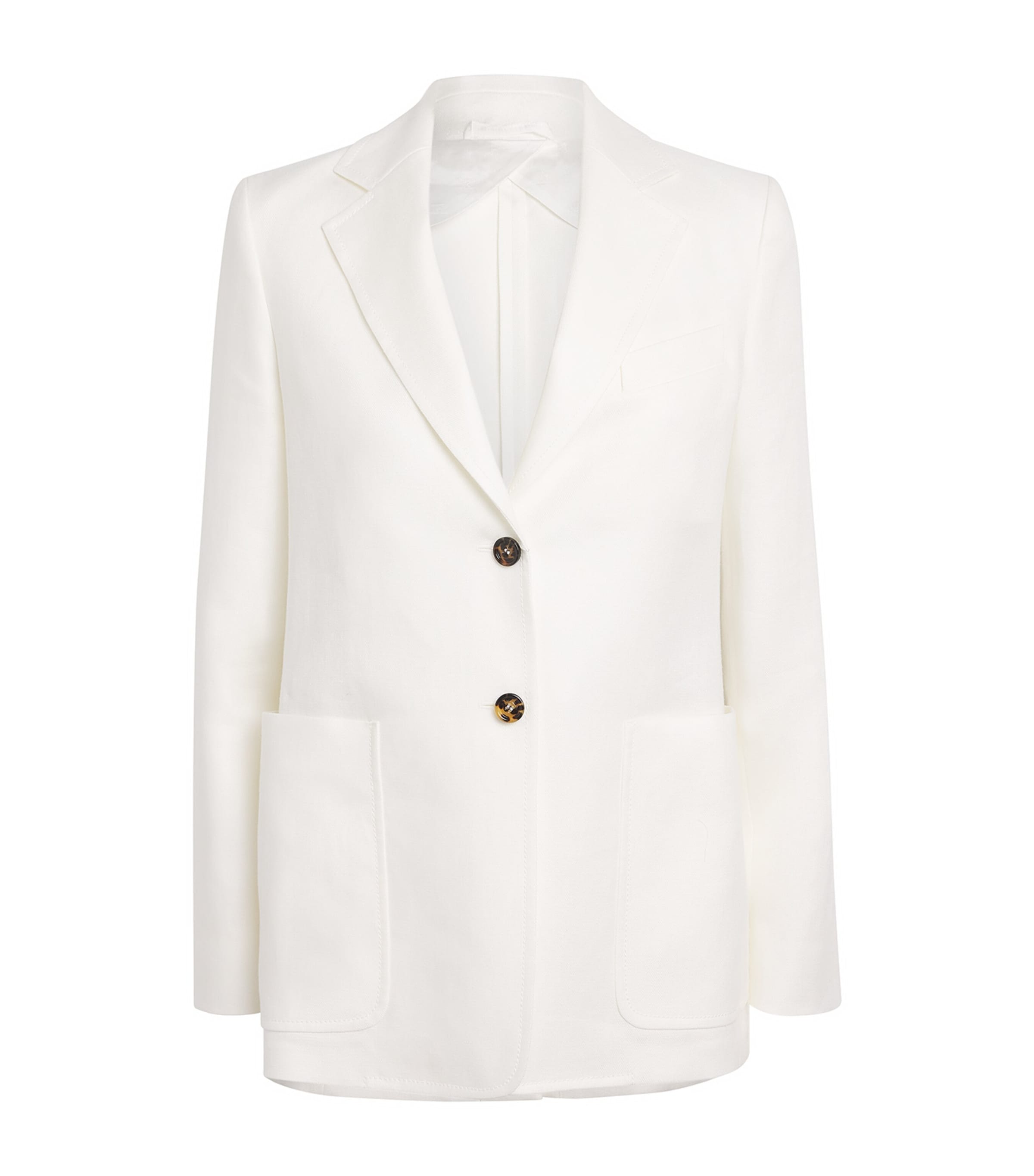 Max Mara Dimitri Single-breasted Linen Blazer In Ivory