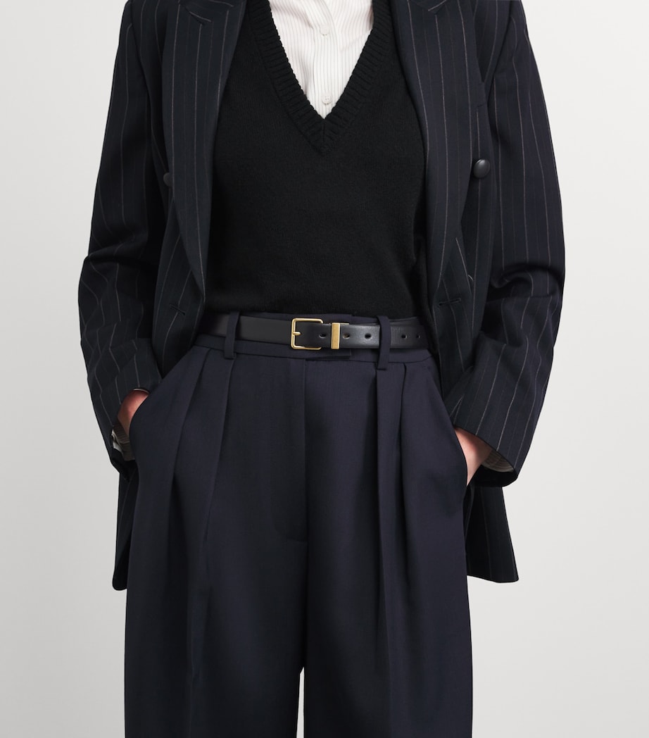 Leather Reversible Belt BLACK/DARK CINNAMON Image 2