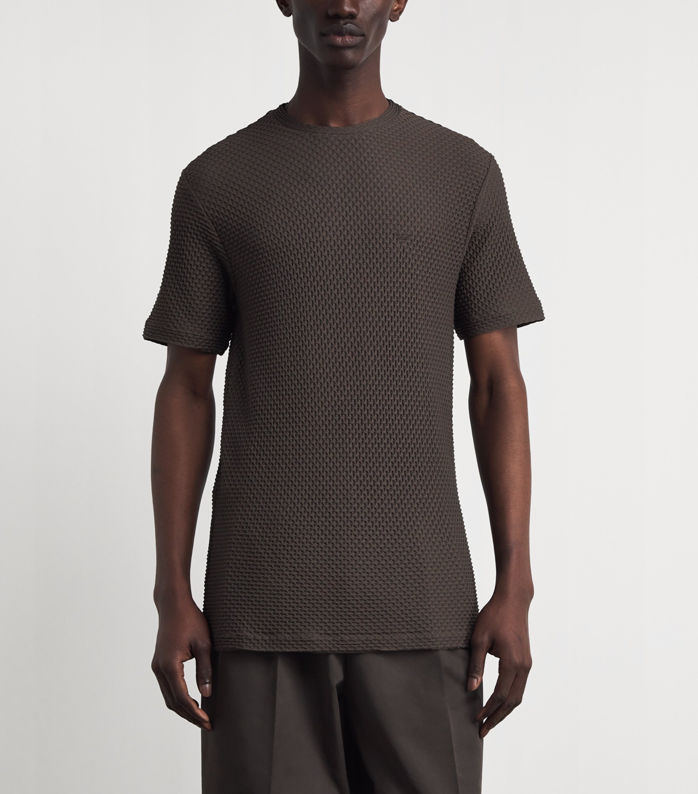 Emporio Armani Mens Textured T-Shirt Image 4
