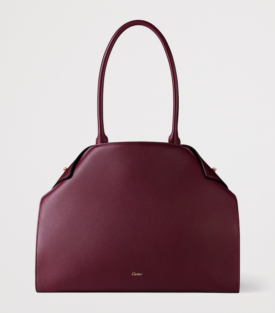 Cartier Womens Large Leather Clash Tote Bag Burgundy Image 2