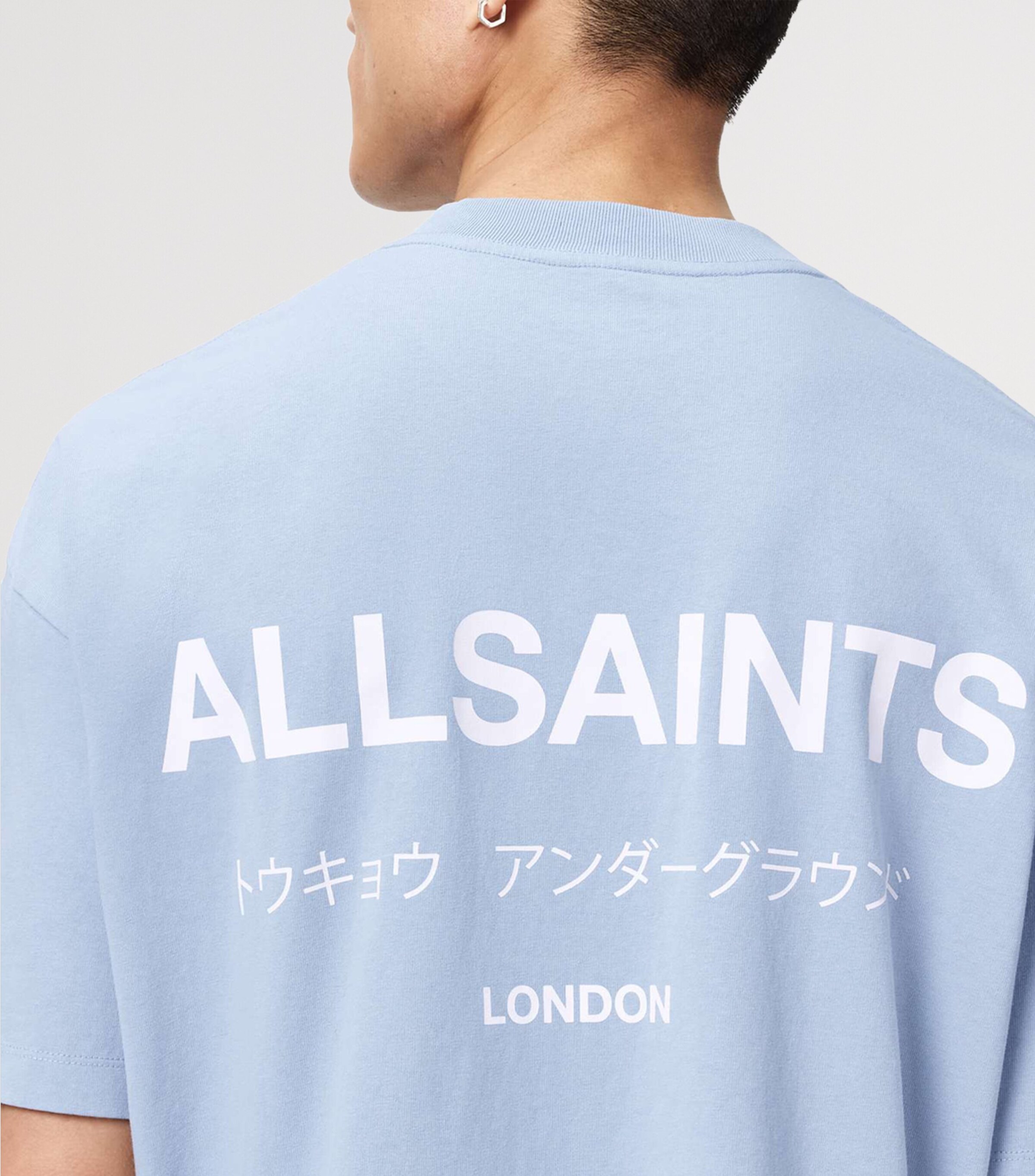 AllSaints Mens Organic Cotton Underground T-Shirt Villa Blue Image 5