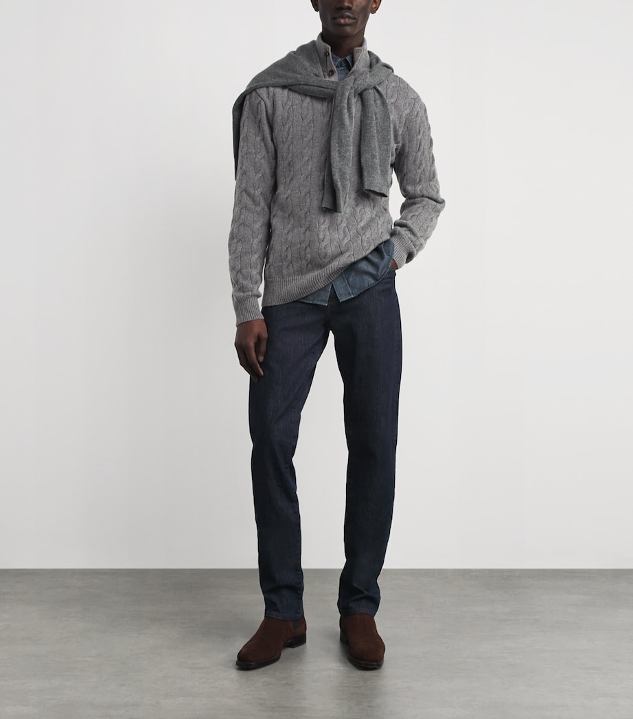 Cashmere Cable-Knit Sweater GREY HTR Image 2